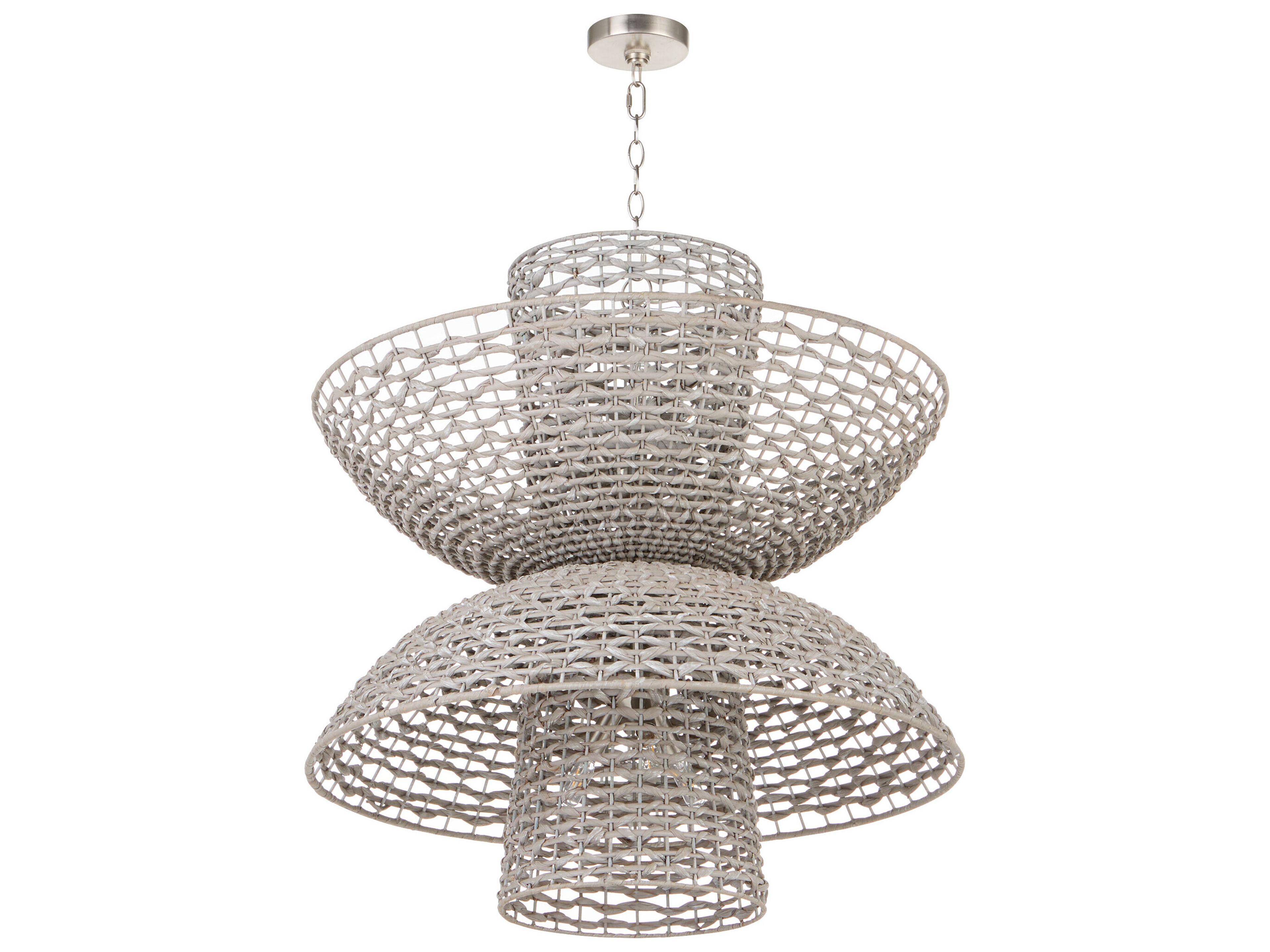Masasa 6-Light Pale Grey Nickel Pendant