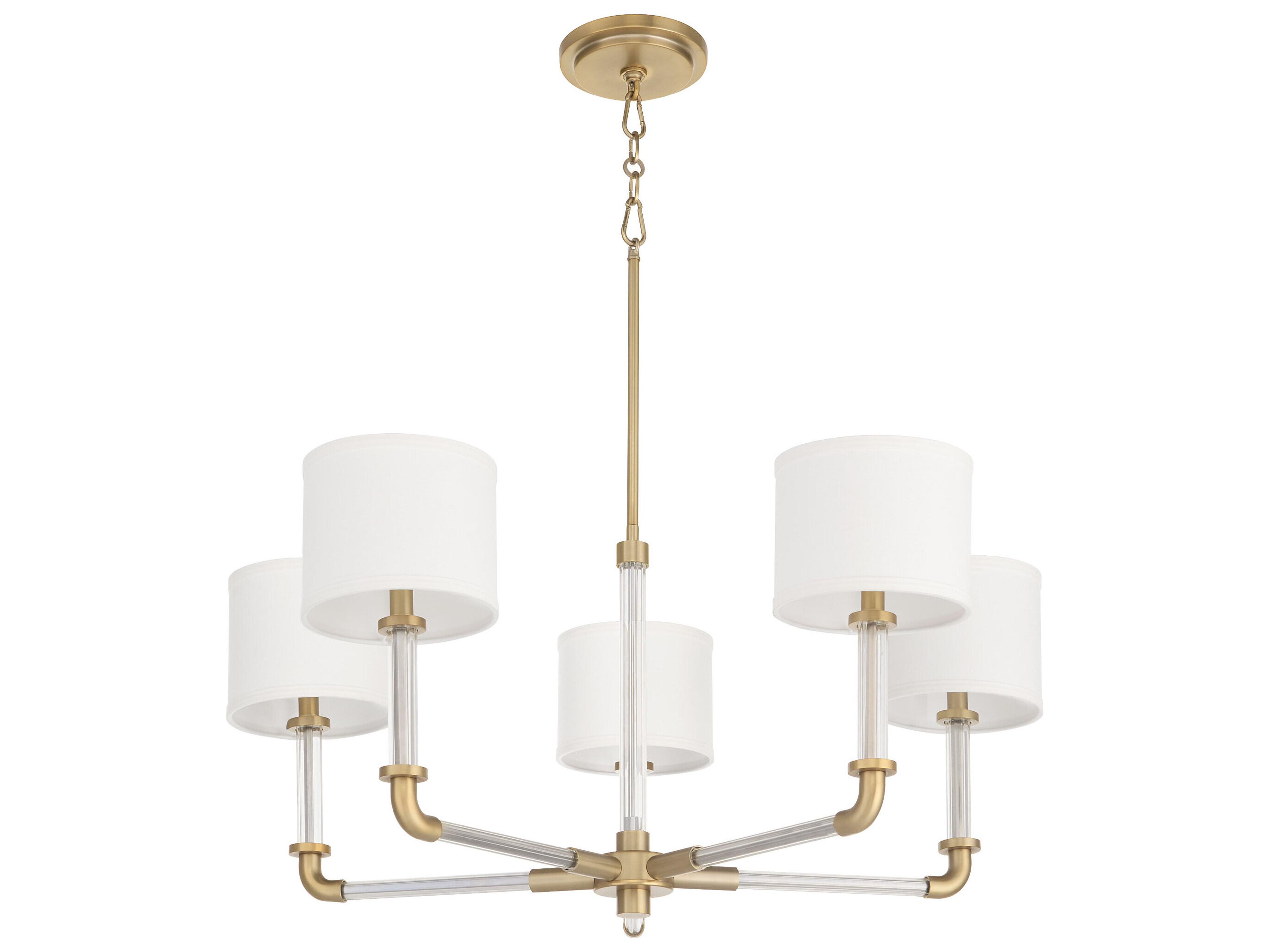 Hightower 5-Light Clear And Aged Brass Candelabra Chandelier