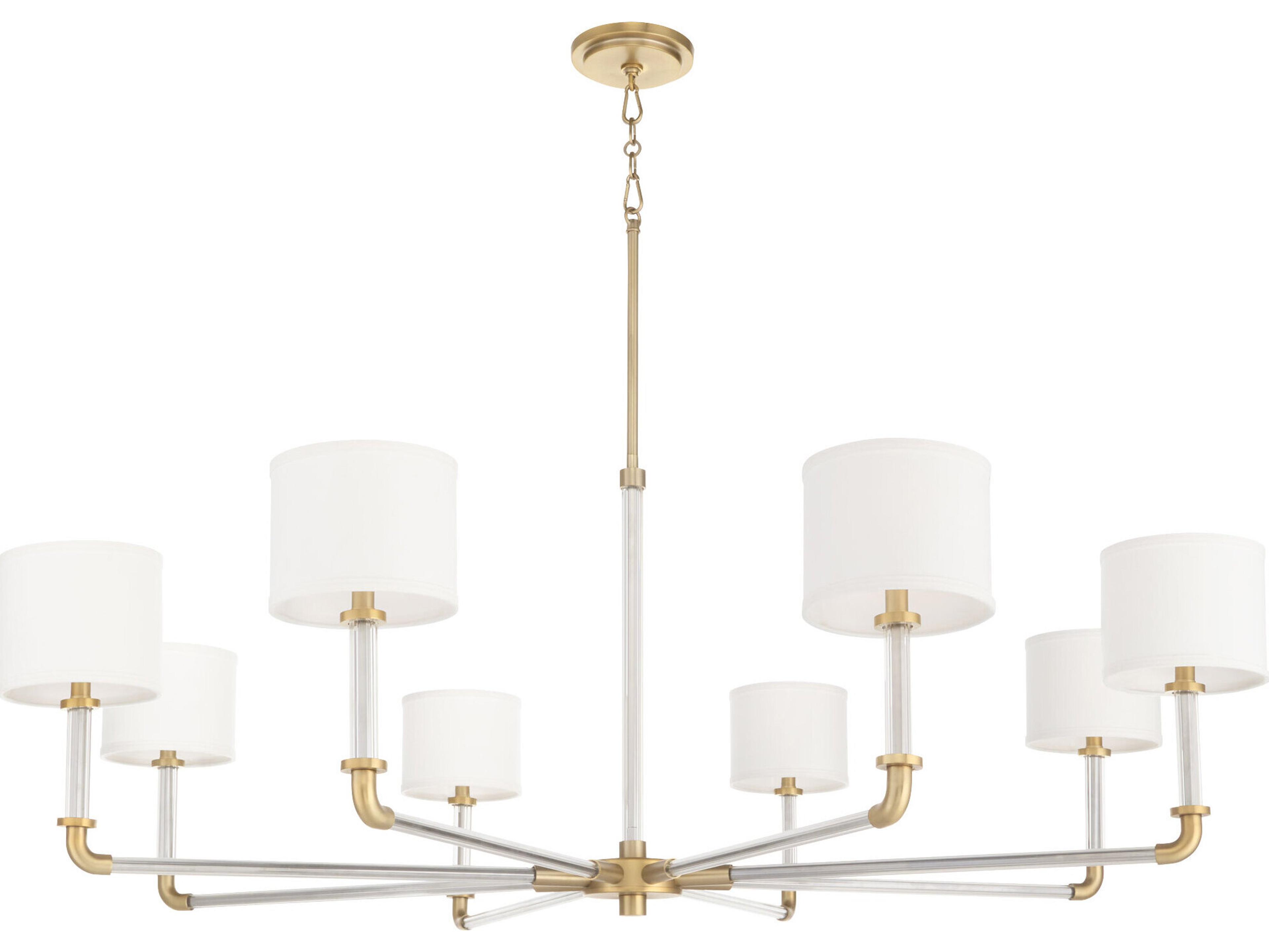 Hightower 8-Light Clear And Aged Brass Candelabra Chandelier