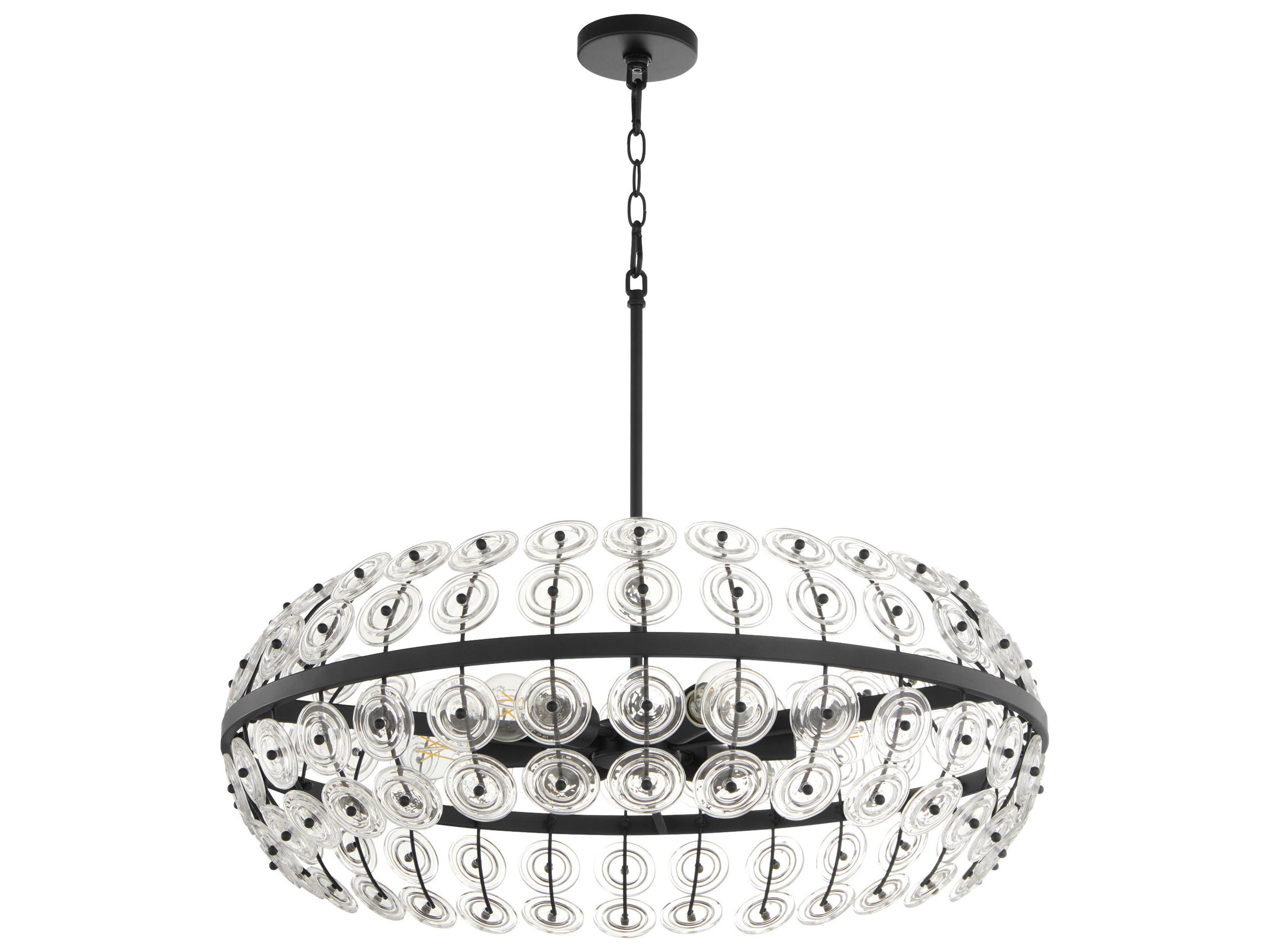 Selena 6-Light Matte Black Round Pendant