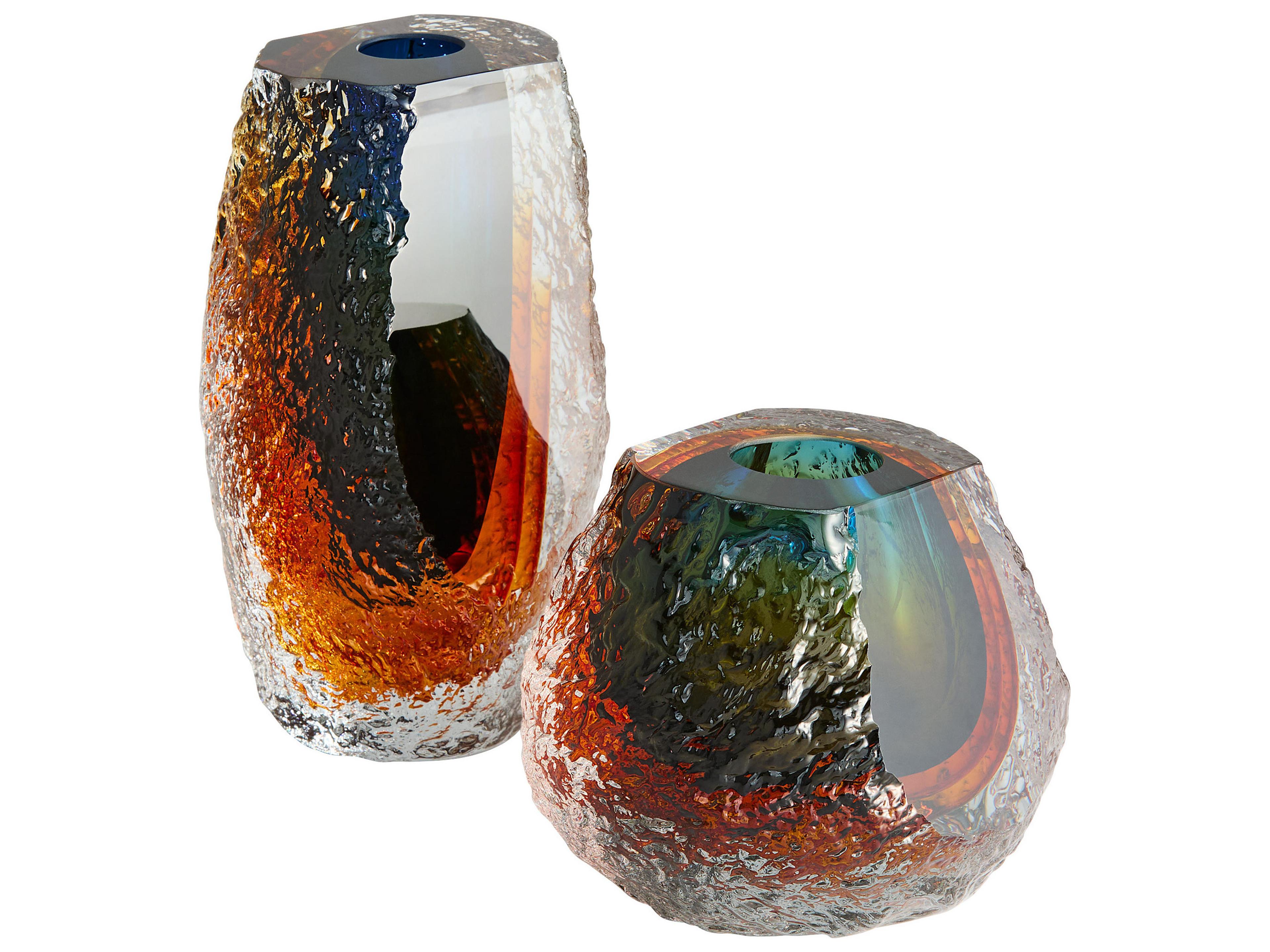 Cyan Design Halley Blue Clear Amber Vase