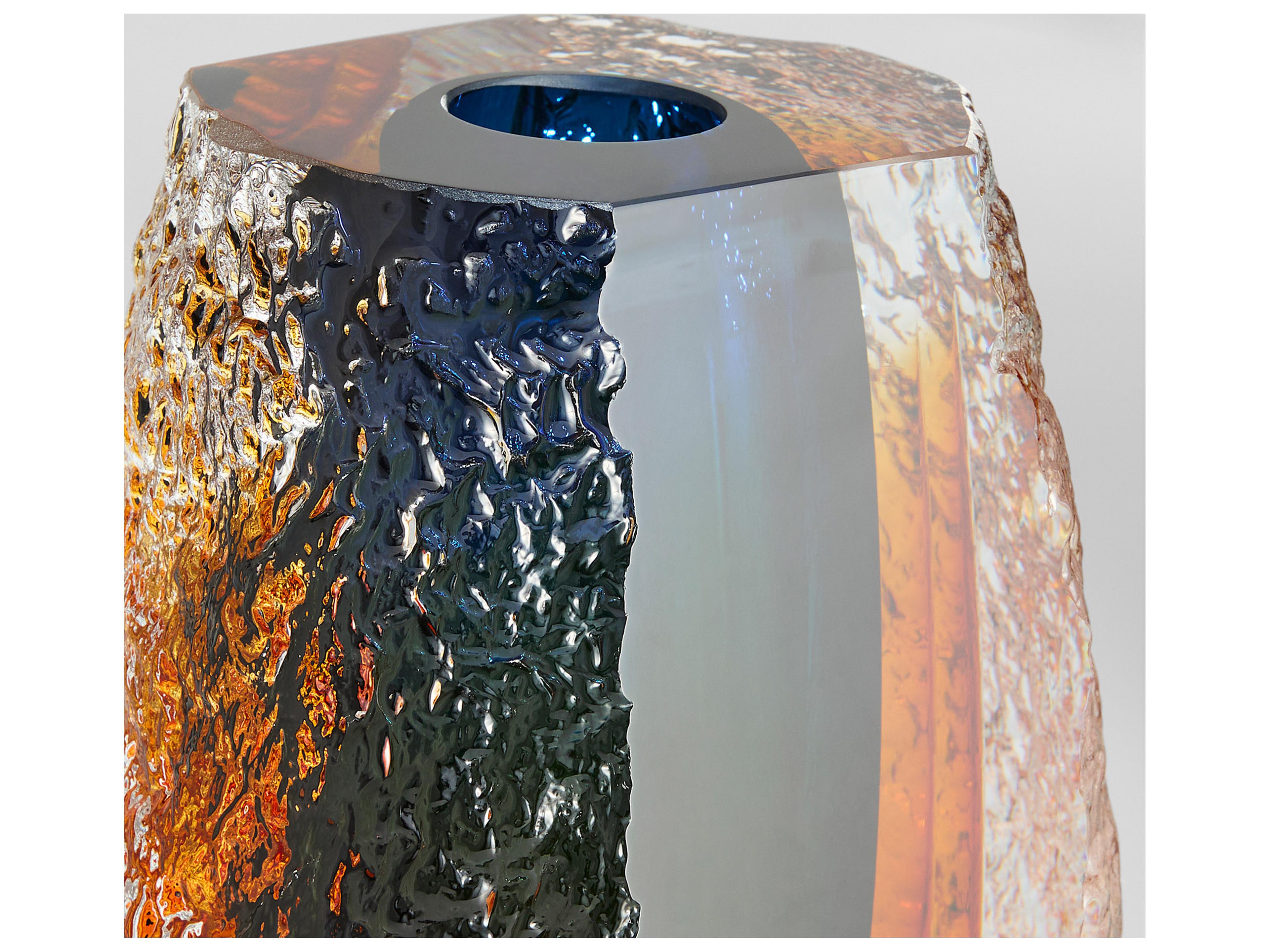 Cyan Design Halley Blue Clear Amber Vase