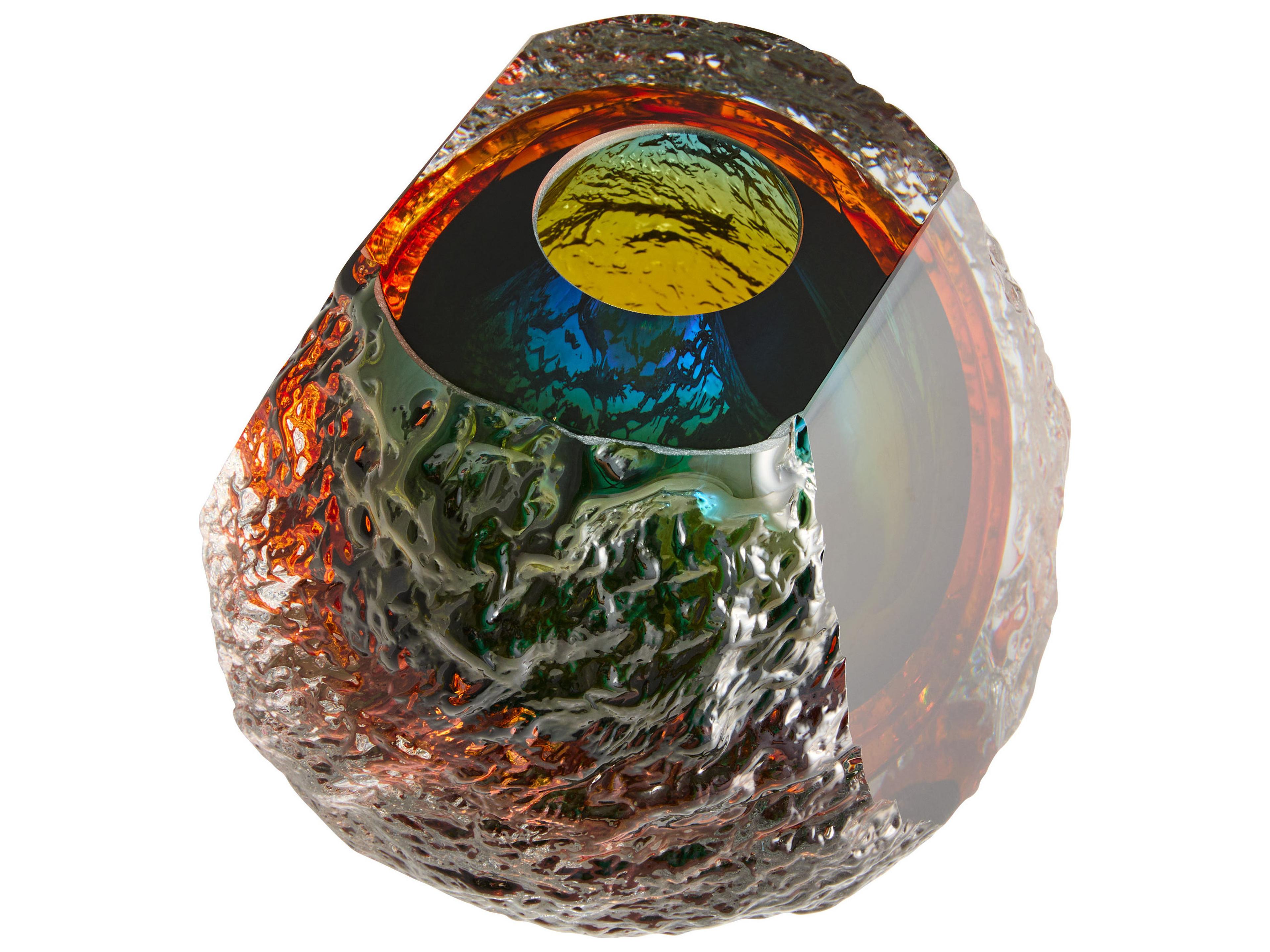 Cyan Design Halley Blue Clear Amber Vase