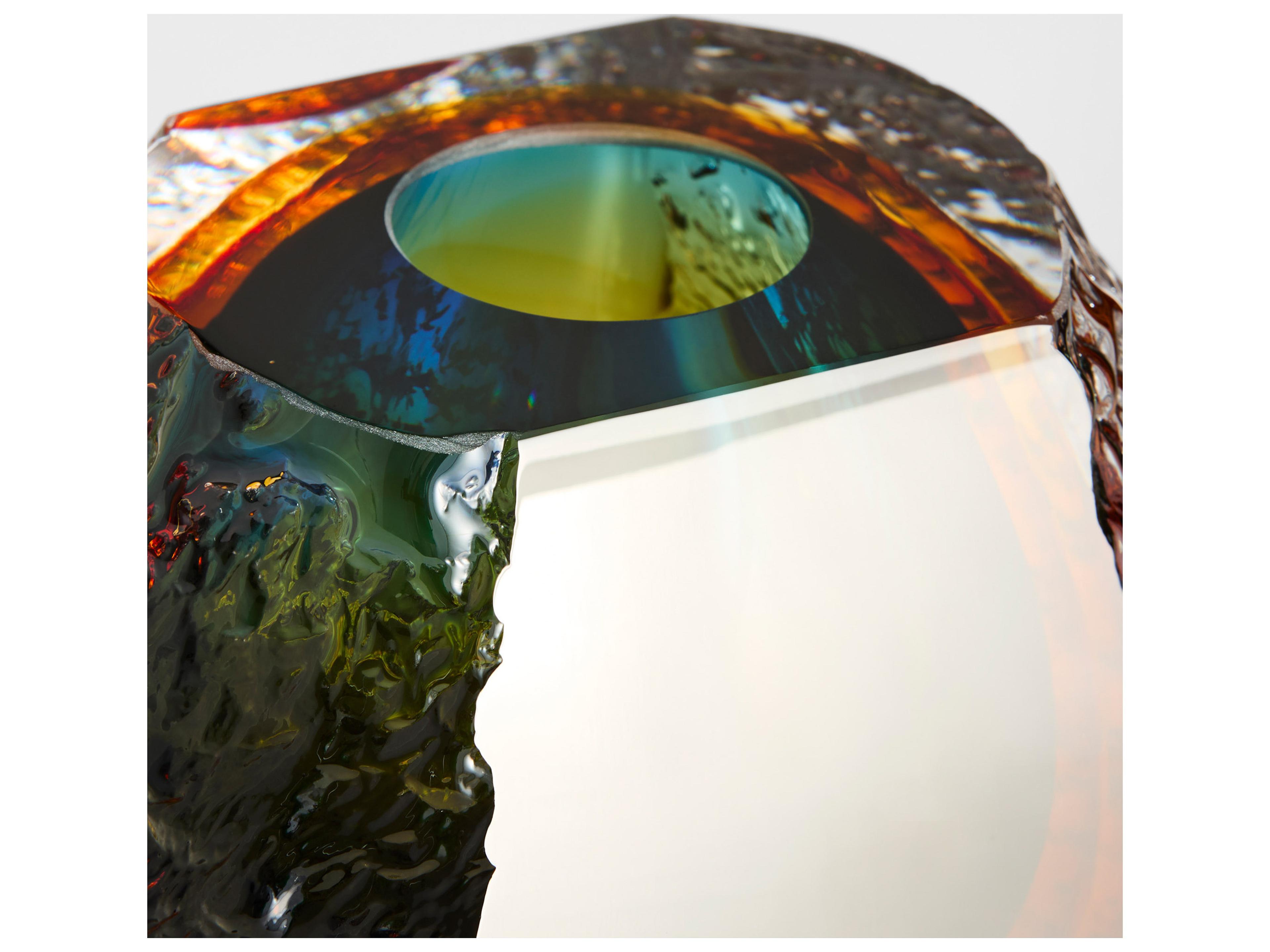 Cyan Design Halley Blue Clear Amber Vase