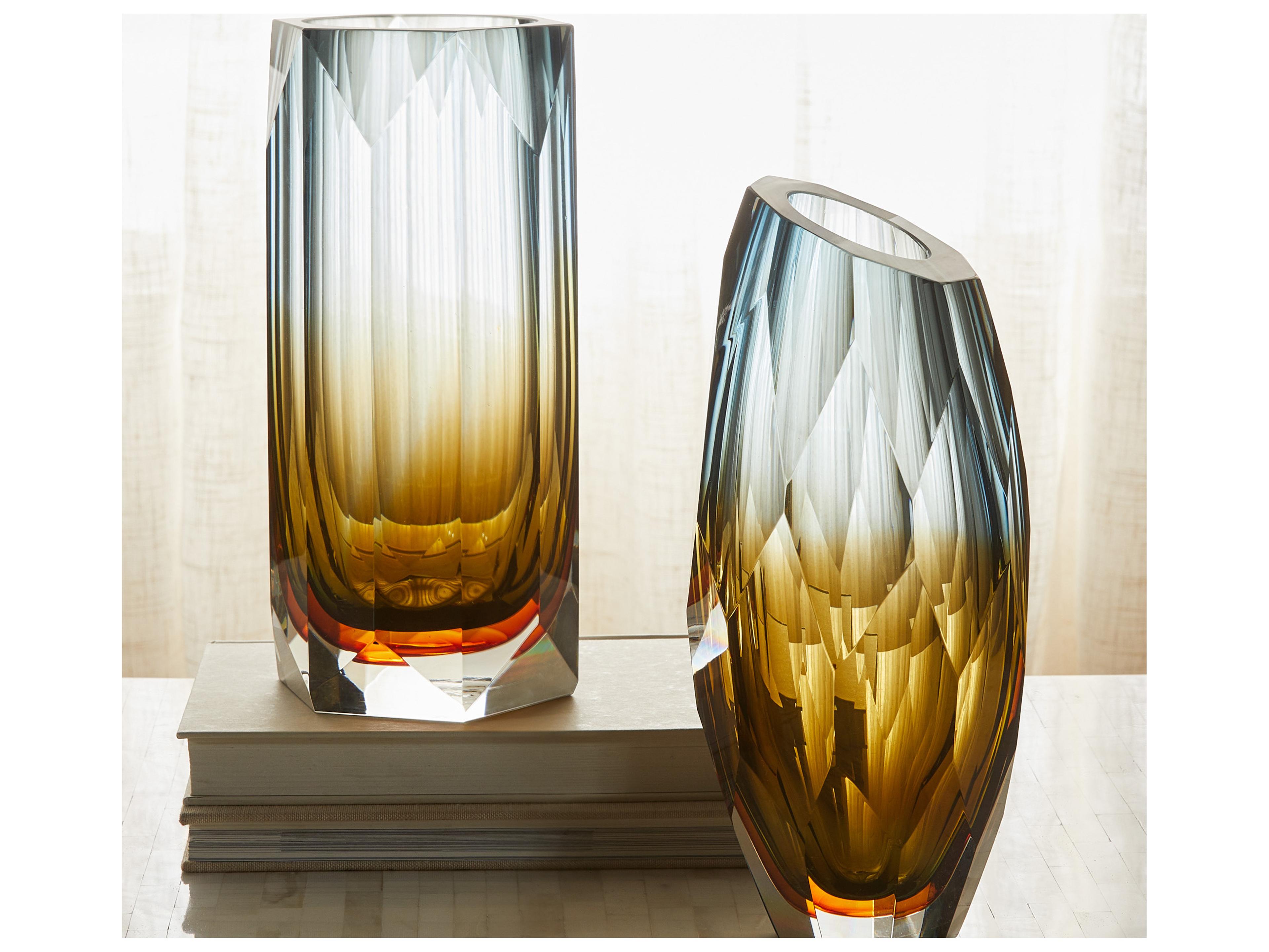 Cyan Design Alba Blue Amber Orange Vase