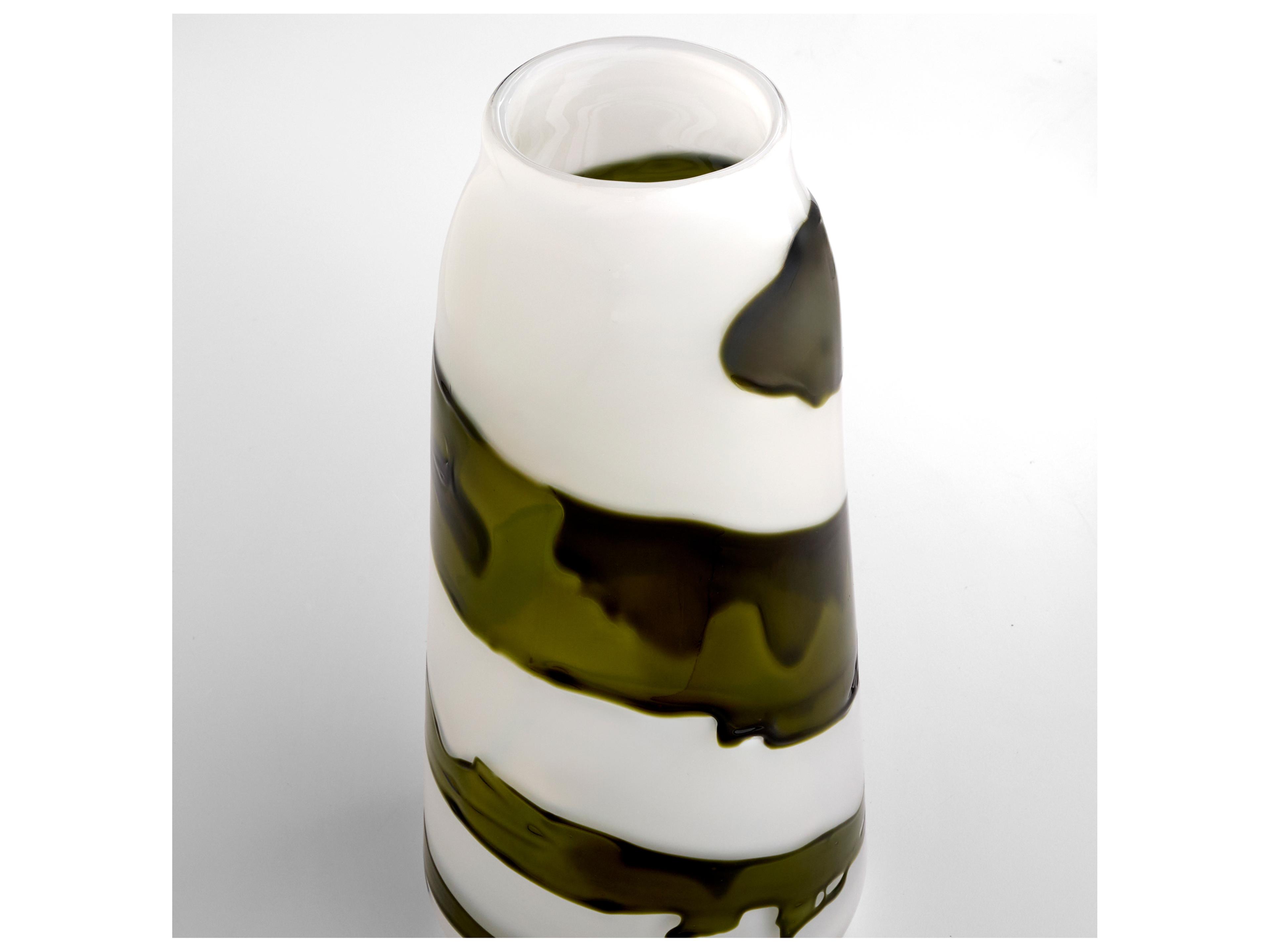 Cyan Design Denali Iridescent White Green Vase