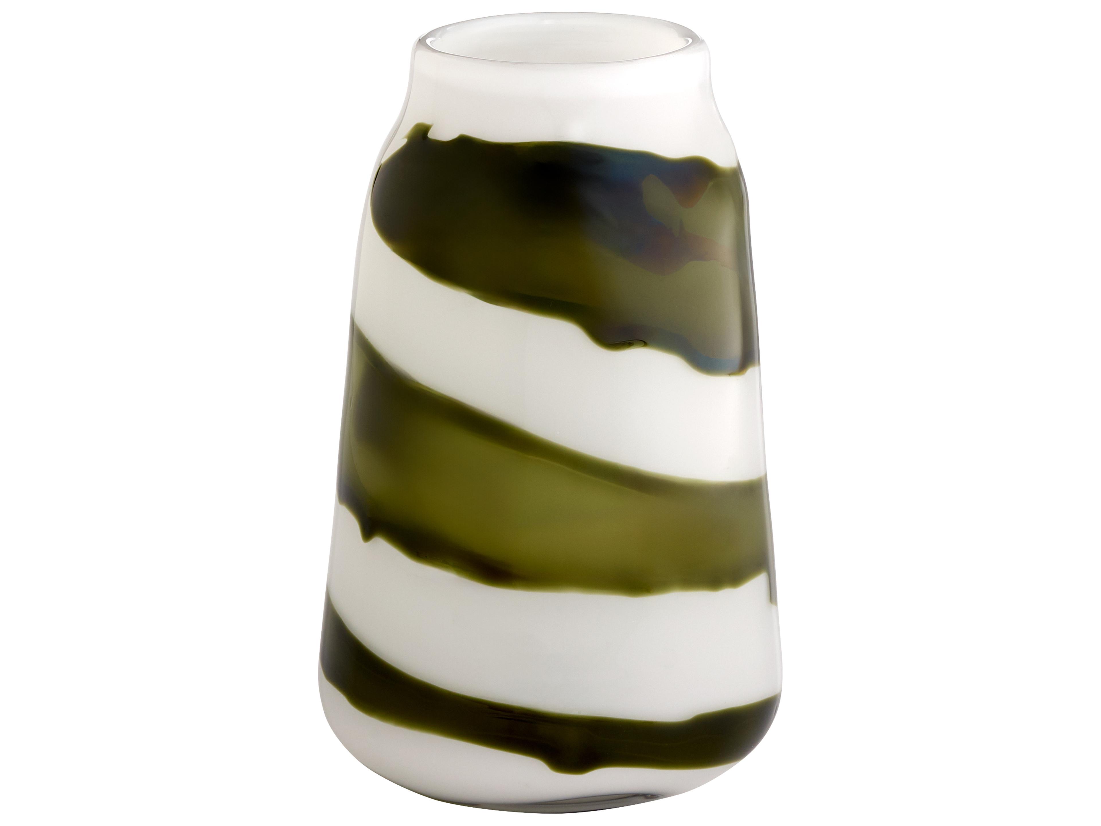 Cyan Design Denali Iridescent White Green Vase