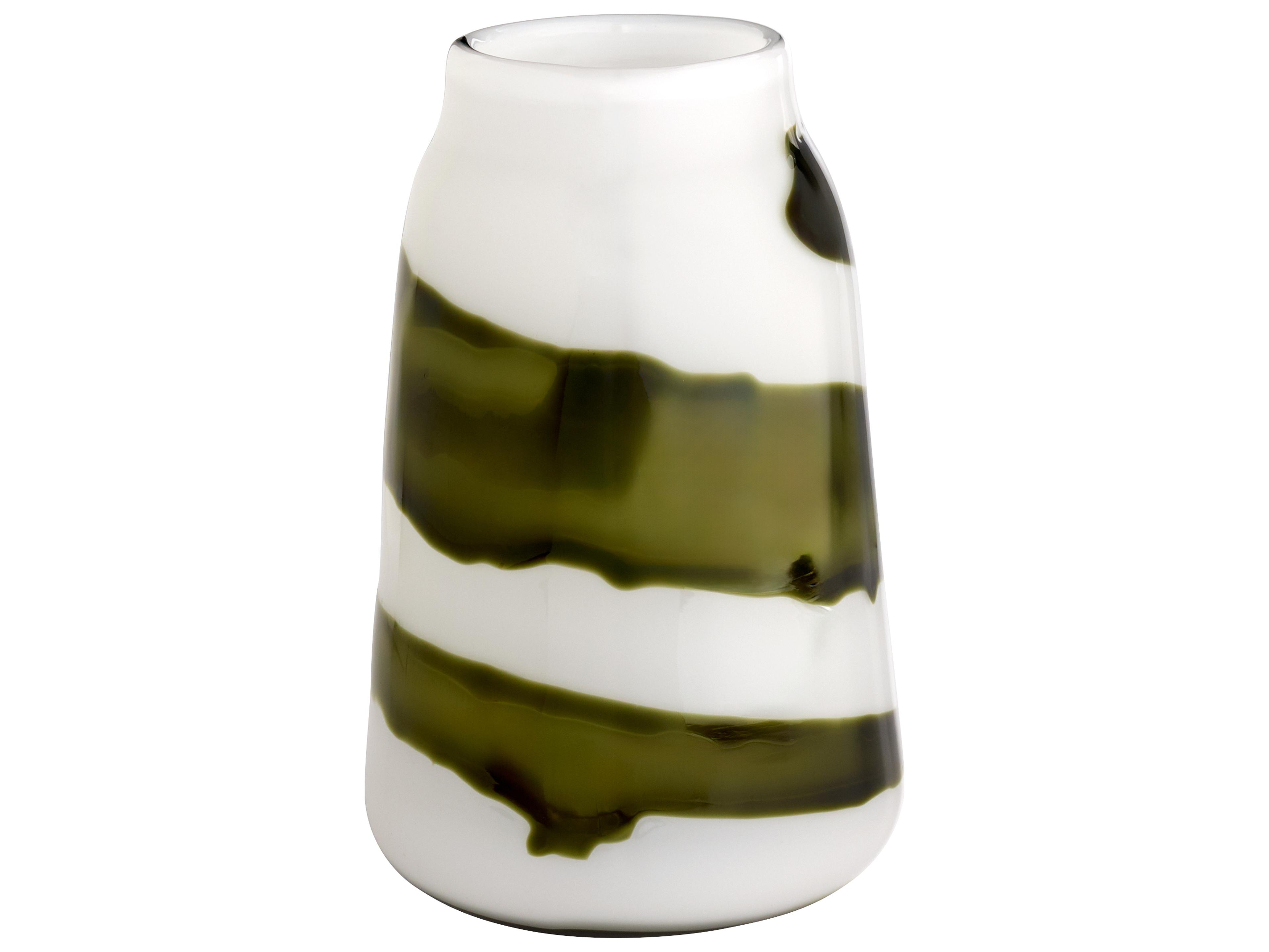Cyan Design Denali Iridescent White Green Vase
