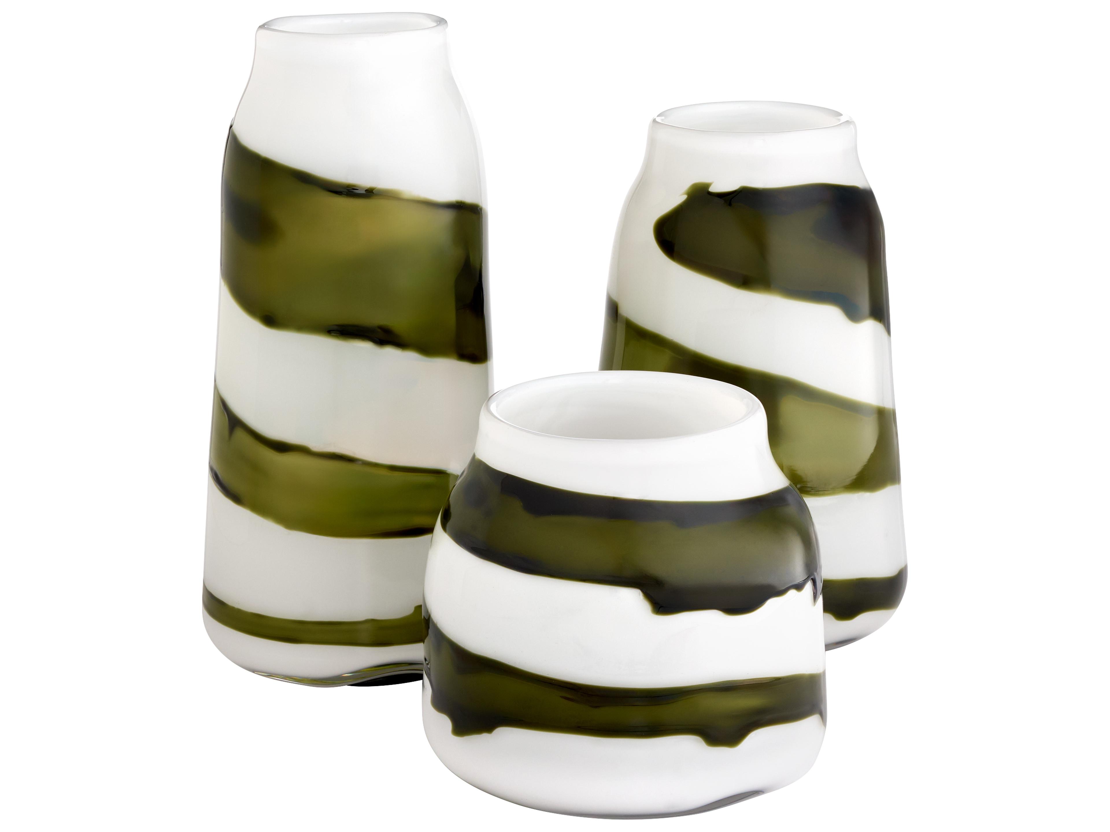 Cyan Design Denali Iridescent White Green Vase