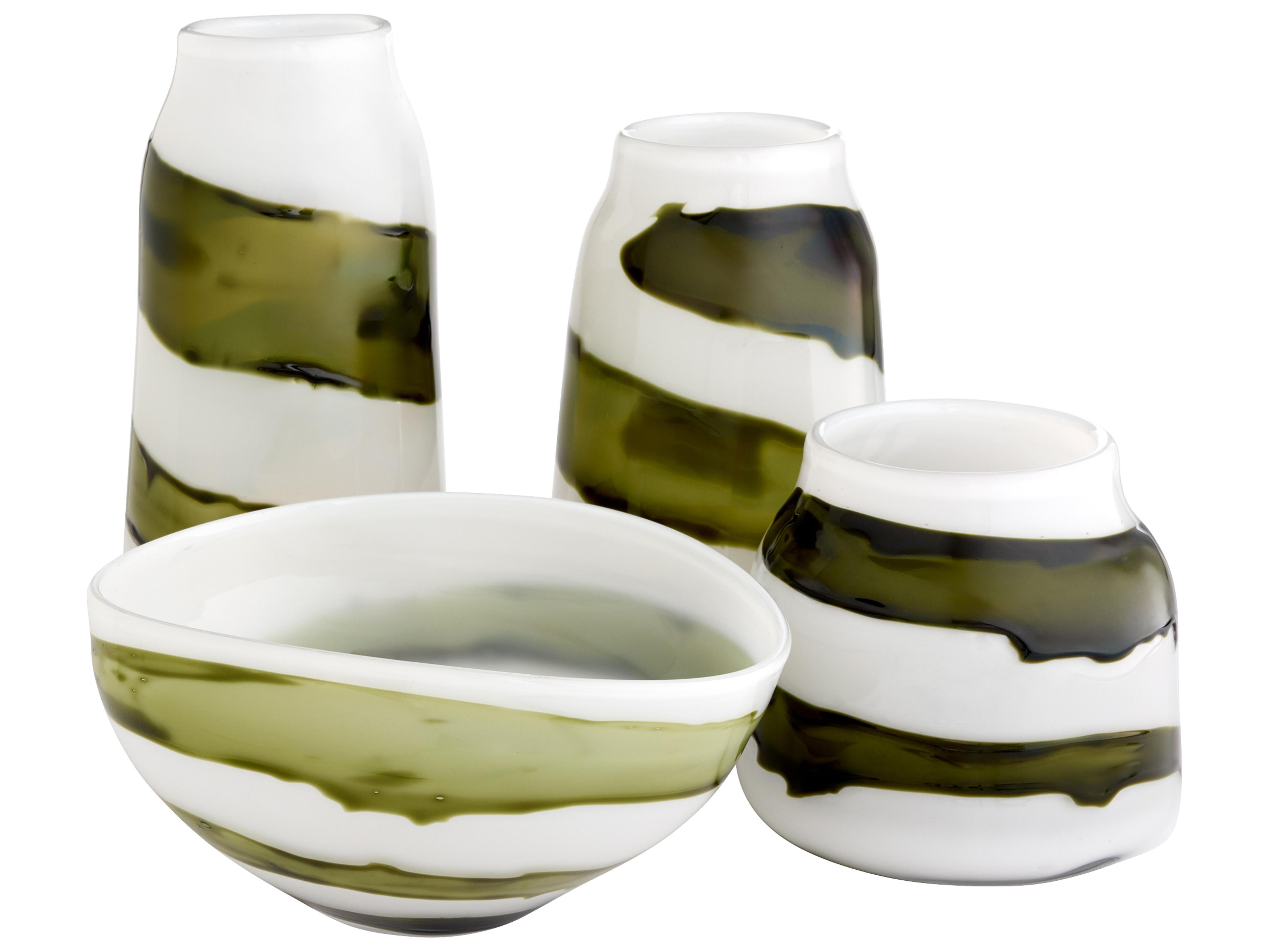 Cyan Design Denali Iridescent White Green Vase