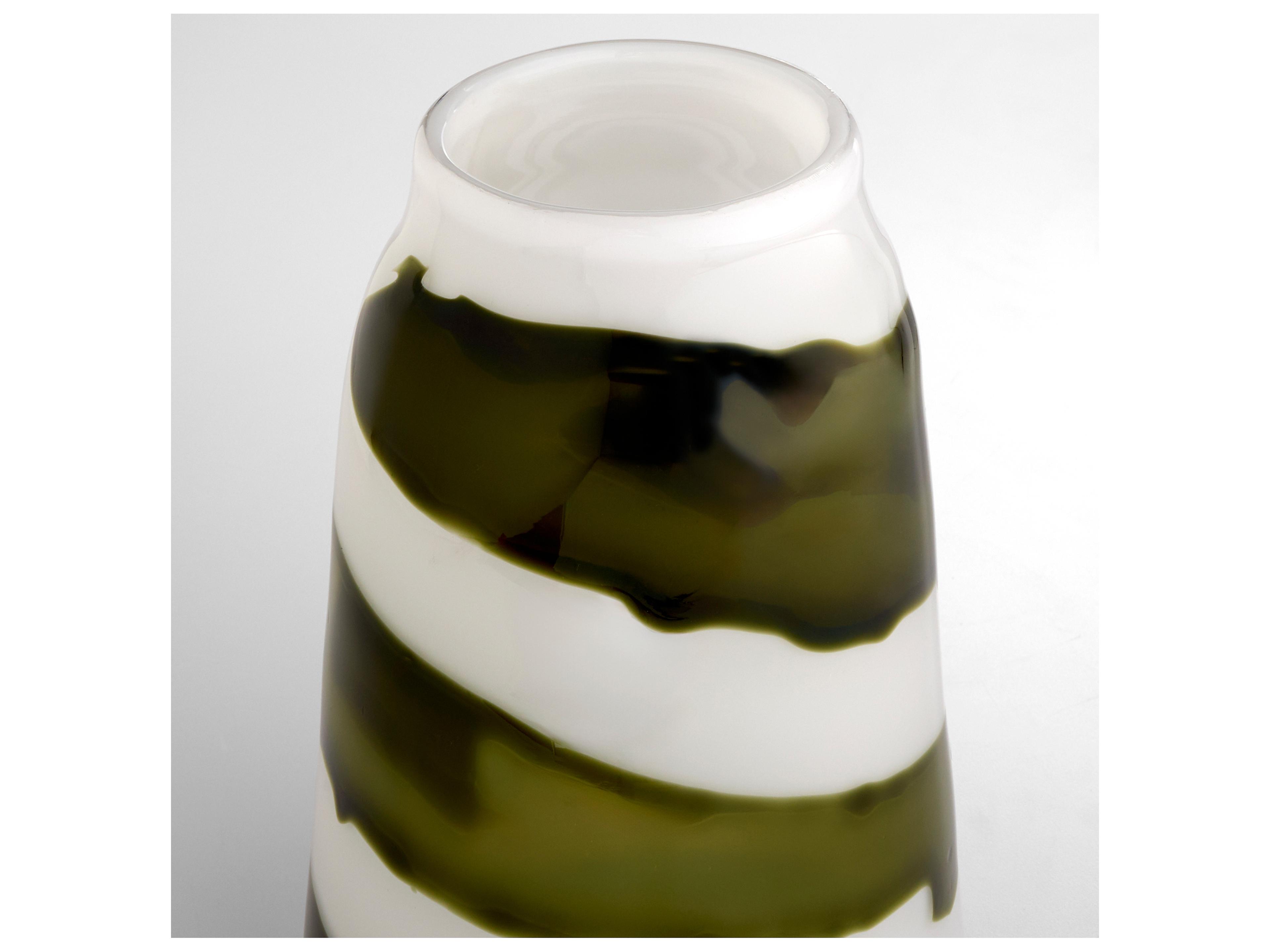 Cyan Design Denali Iridescent White Green Vase