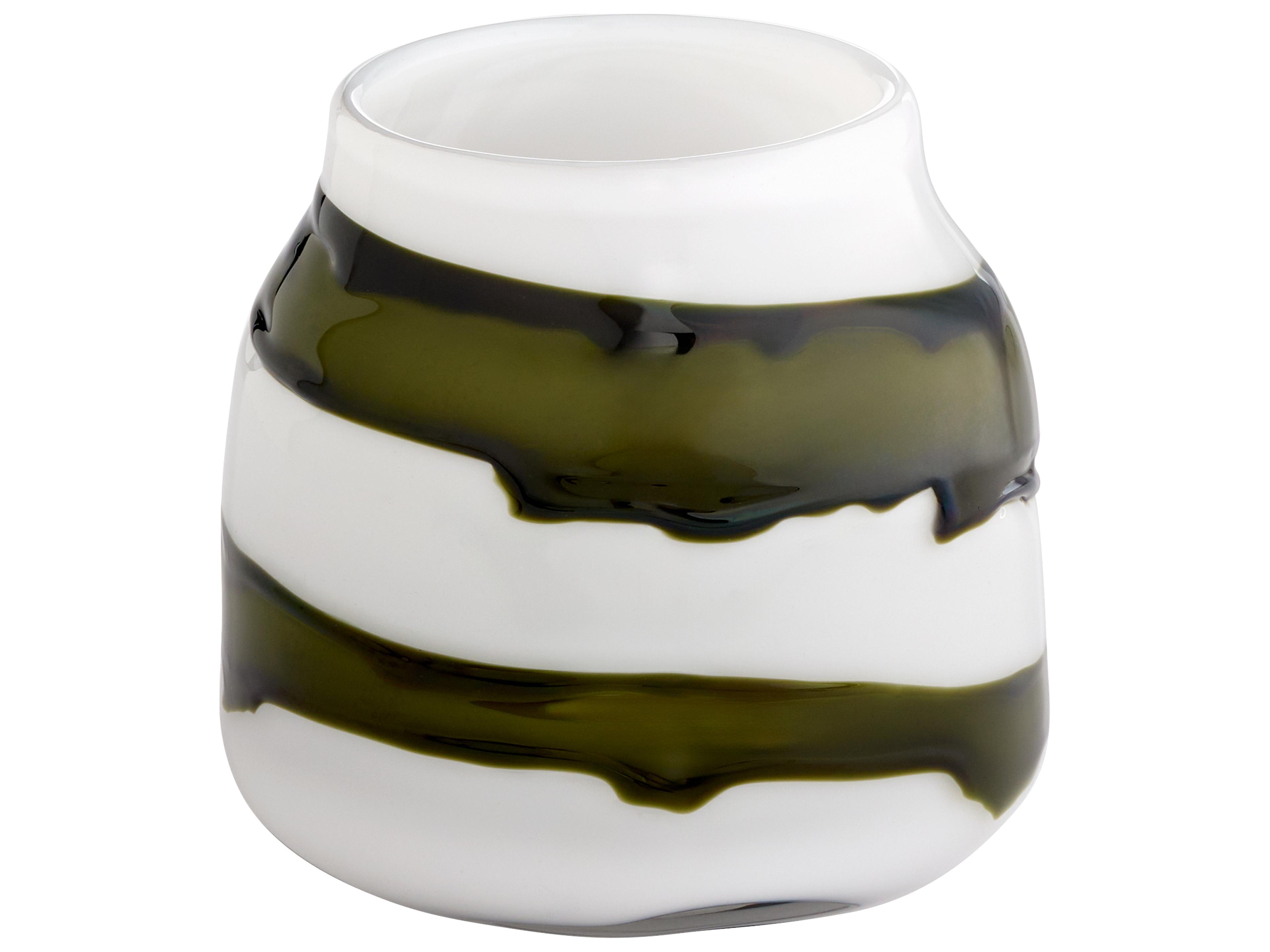 Denali Iridescent White Green Vase