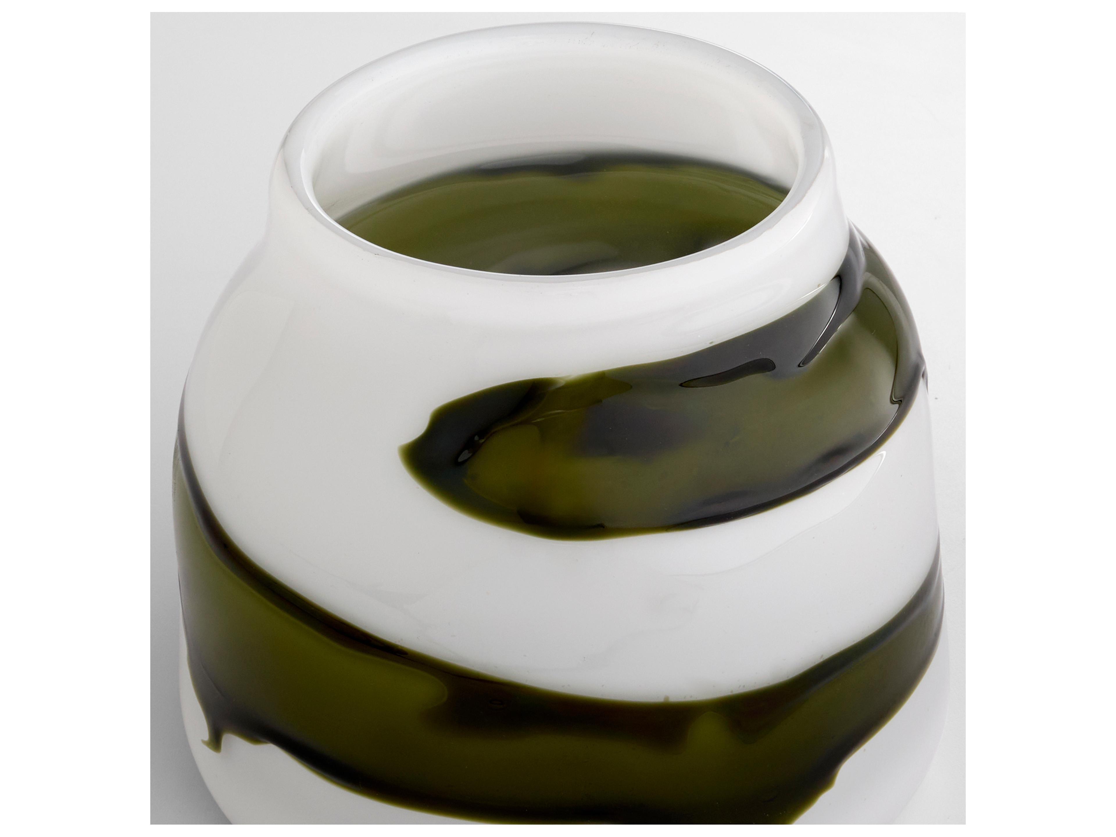 Cyan Design Denali Iridescent White Green Vase