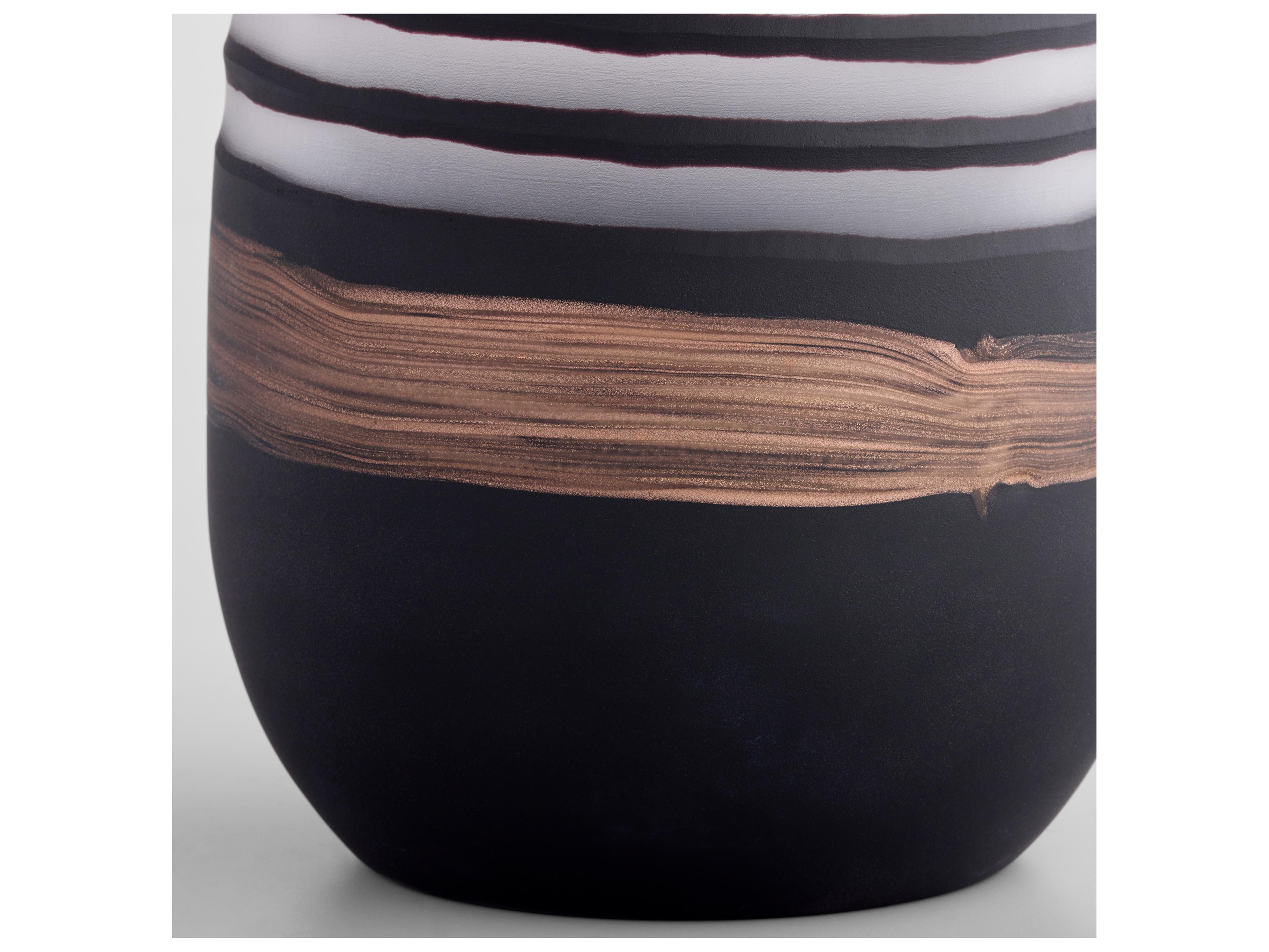 Cyan Design Midnight Road Black Clear Copper Vase