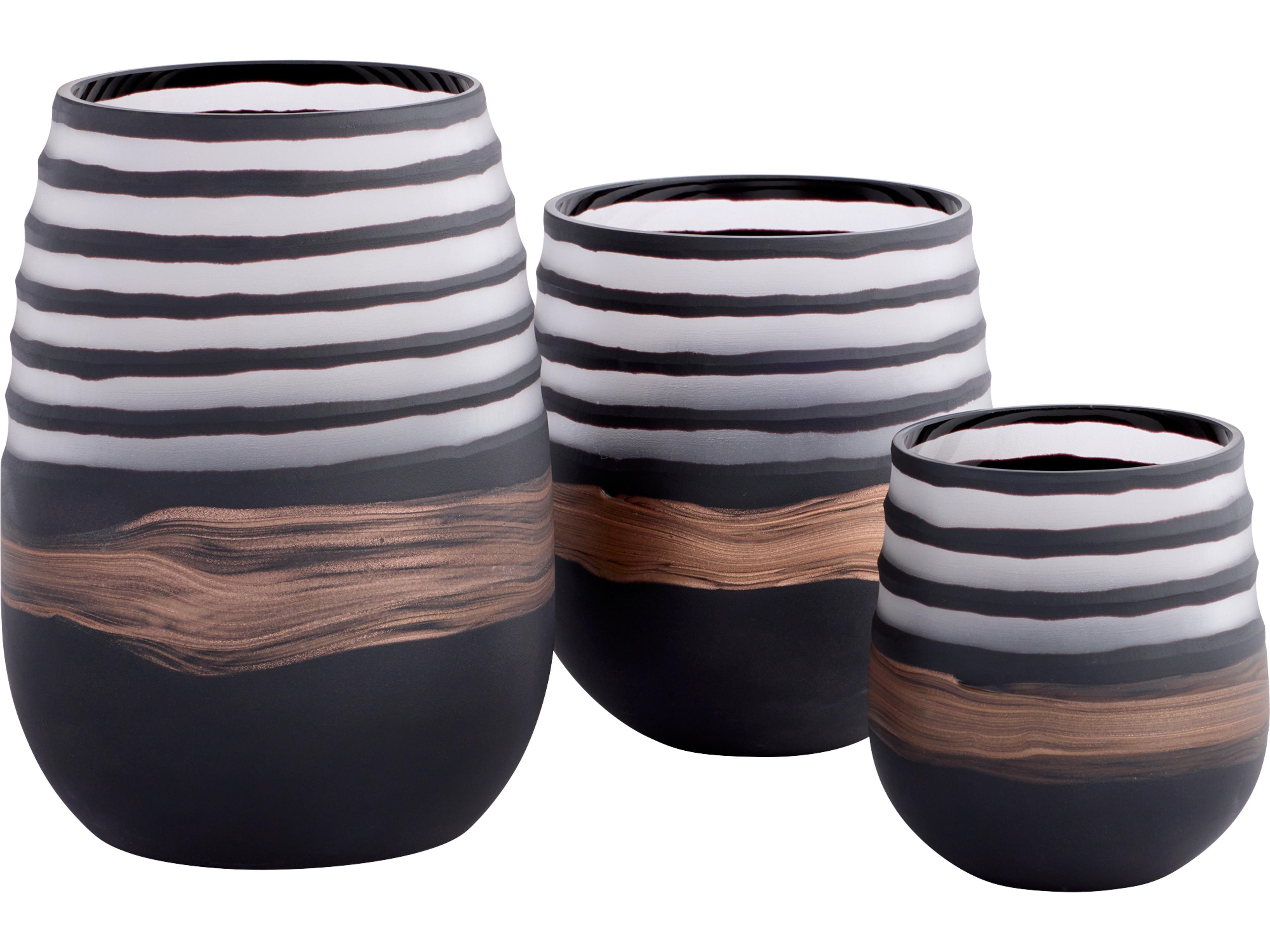 Cyan Design Midnight Road Black Clear Copper Vase