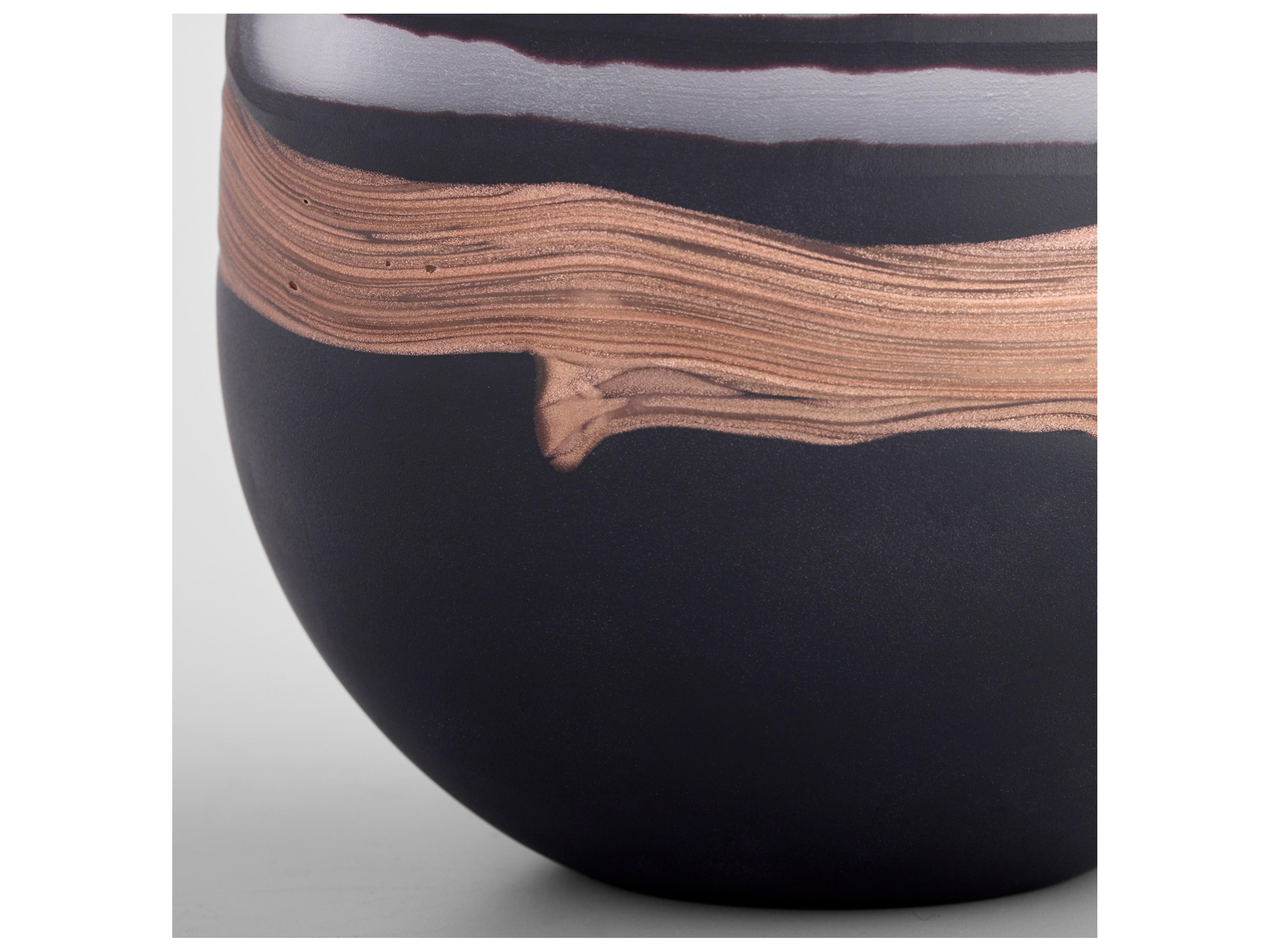 Cyan Design Midnight Road Black Clear Copper Vase