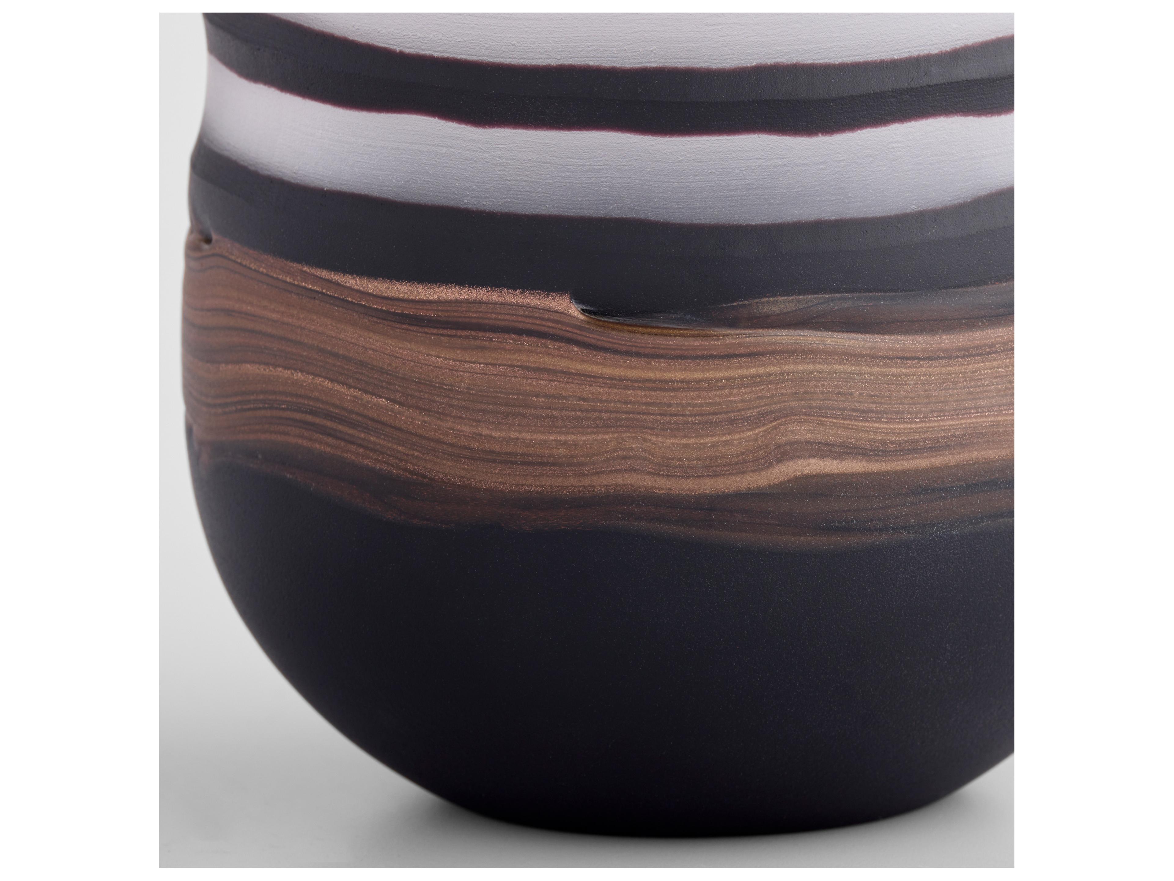 Cyan Design Midnight Road Black Clear Copper Vase