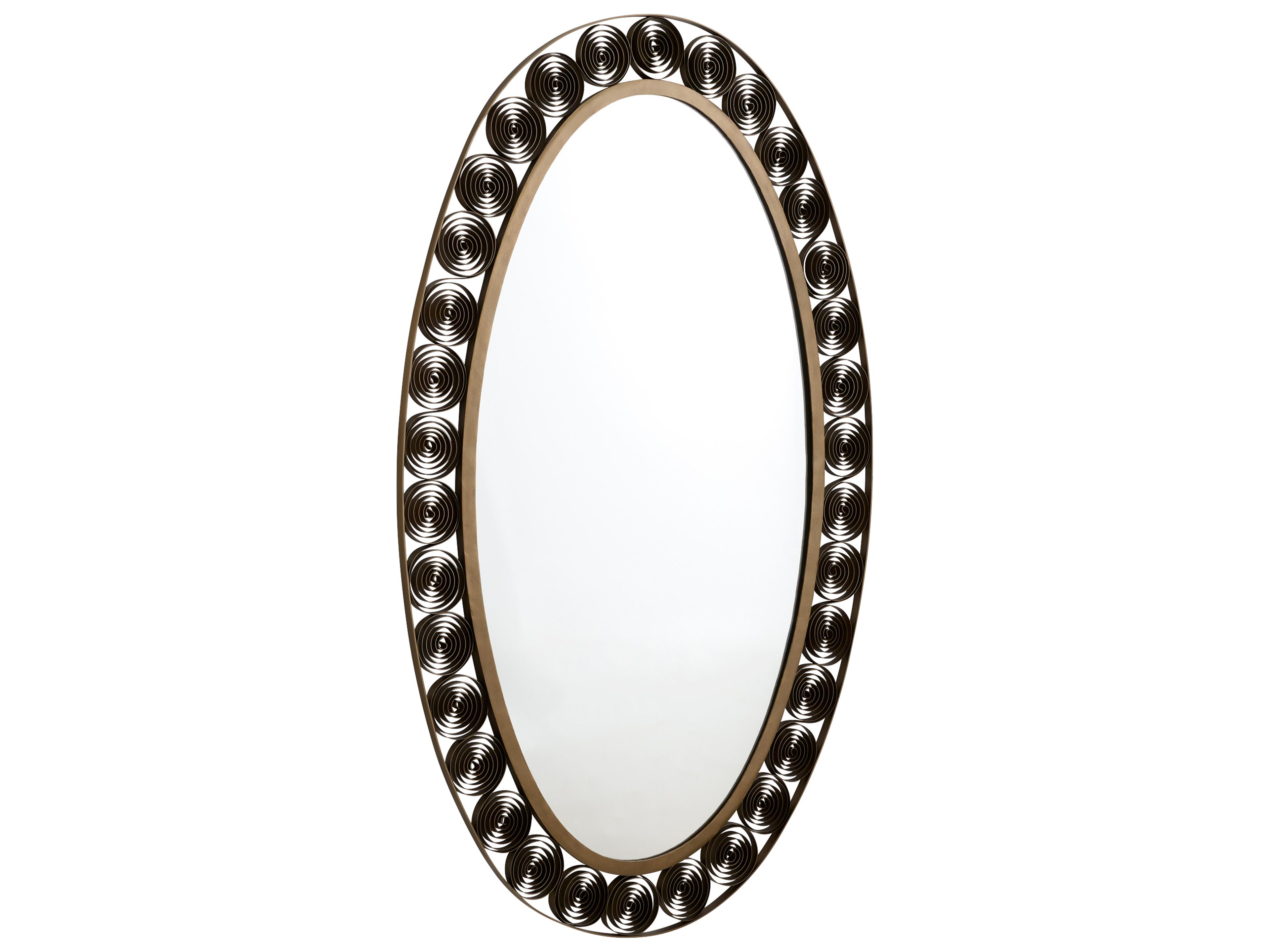 Spiro Torched Brass Wall Mirror Oval