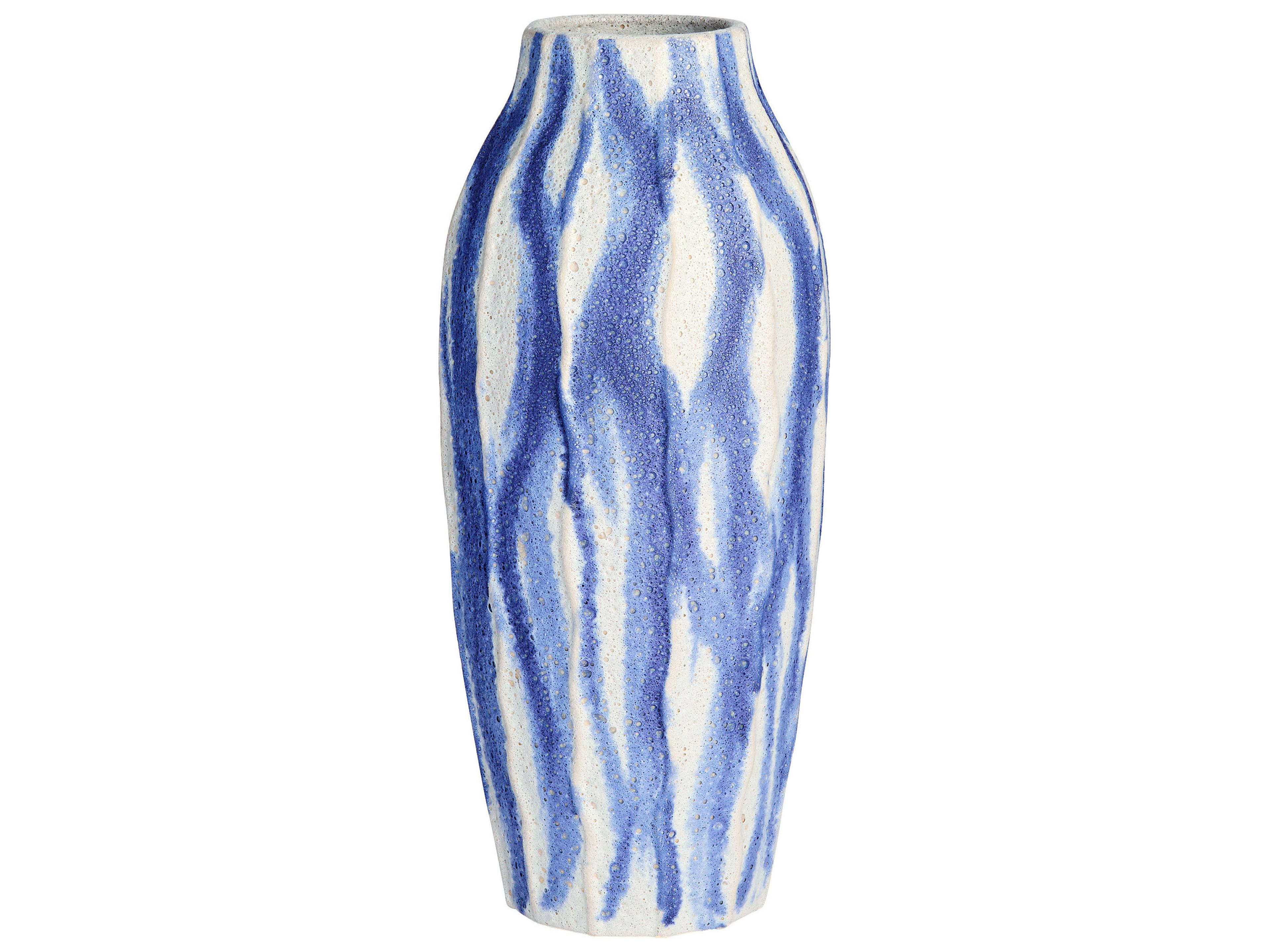 Cyan Design Ripple Chalk White Blue Vase