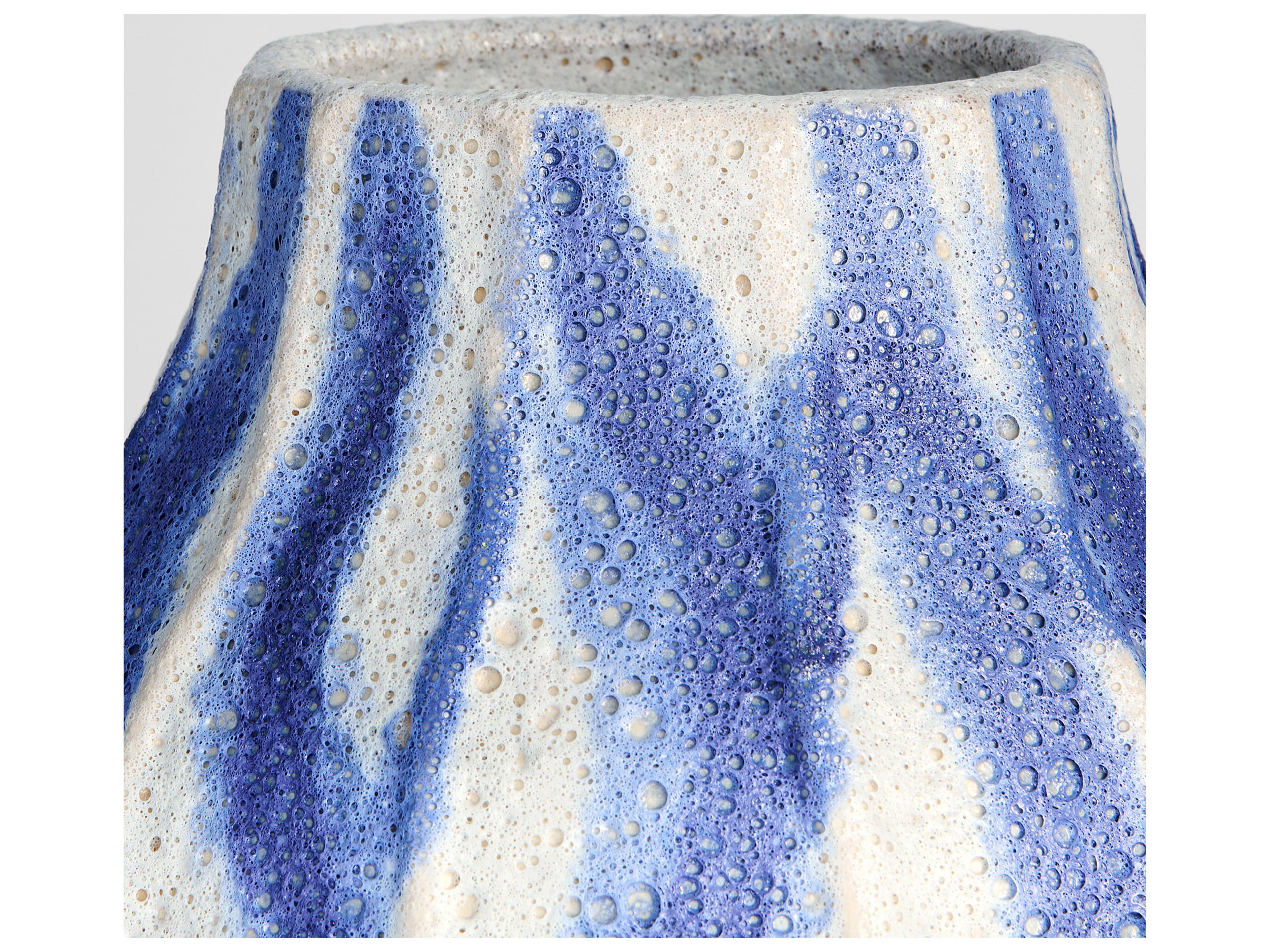 Cyan Design Ripple Chalk White Blue Vase