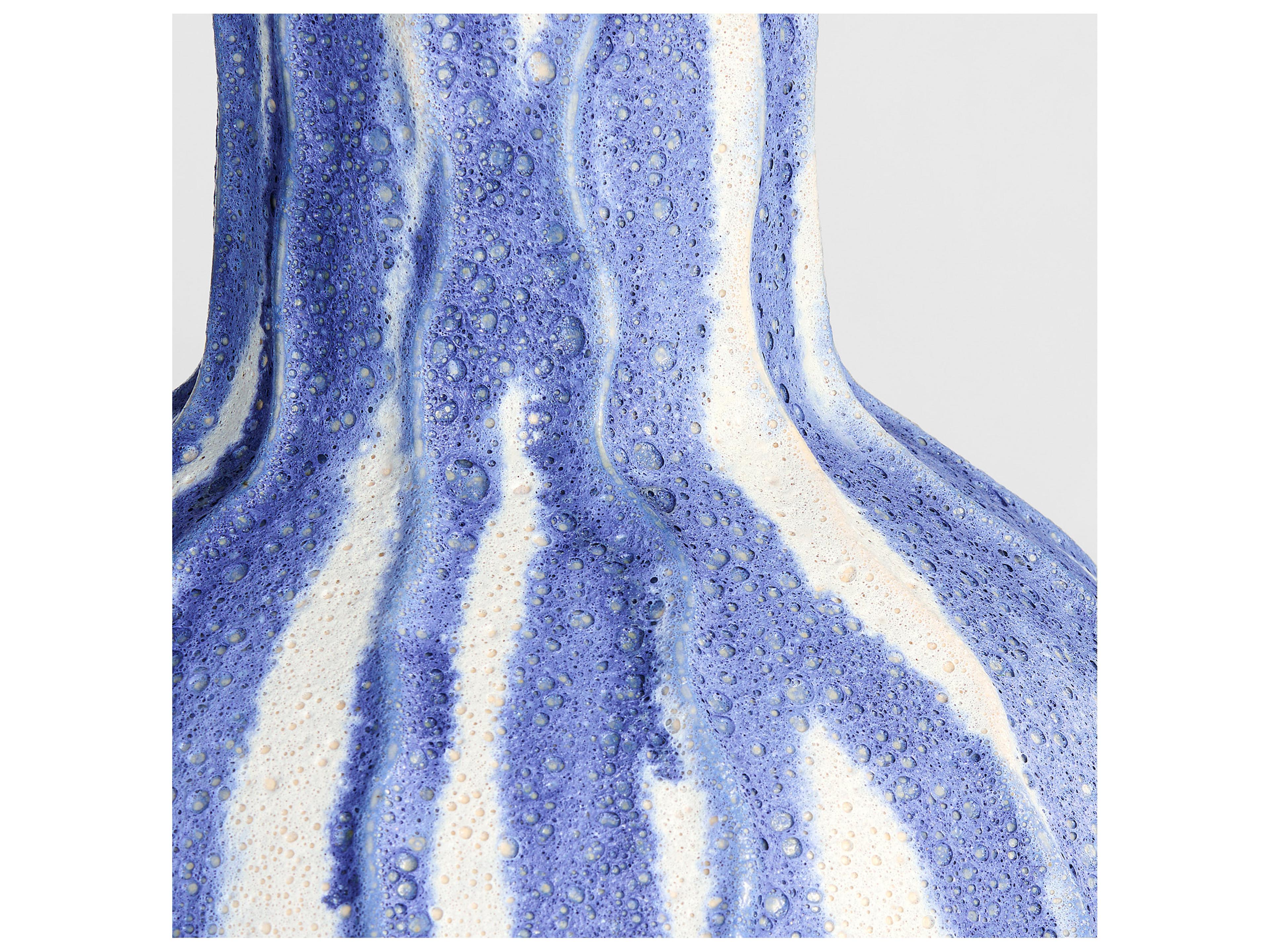 Cyan Design Ripple Chalk White Blue Vase