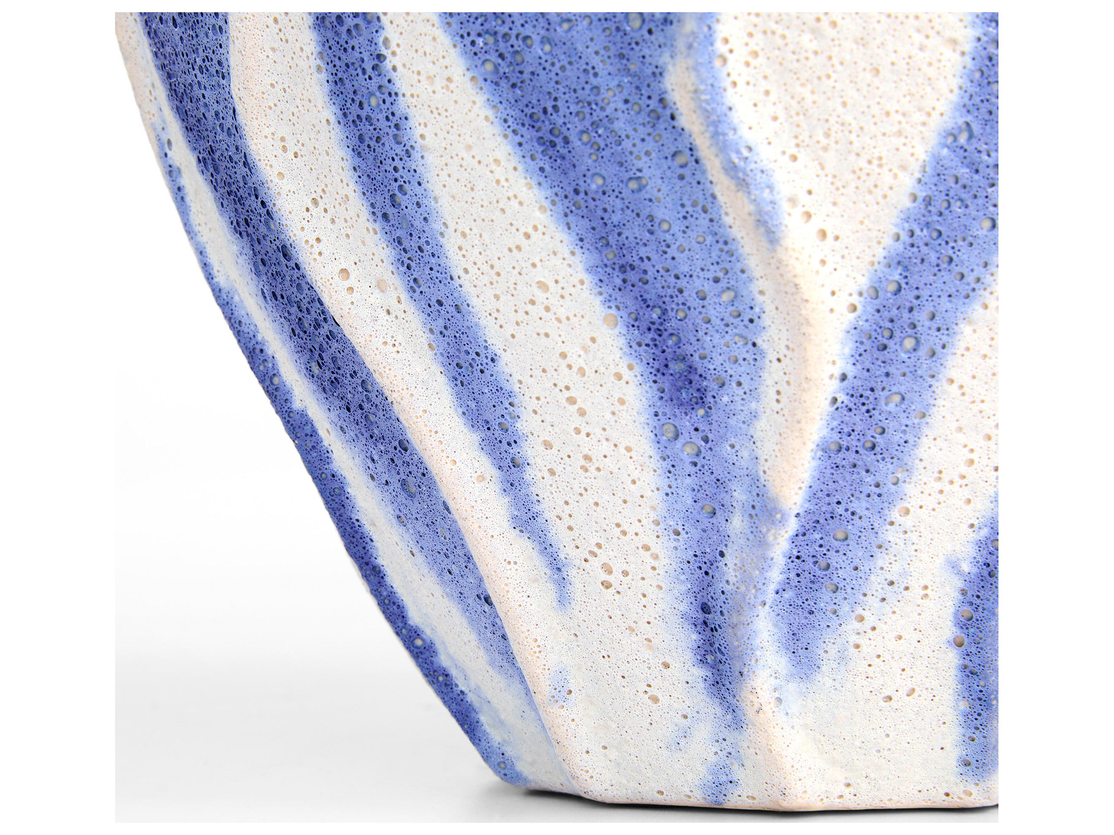 Cyan Design Ripple Chalk White Blue Vase