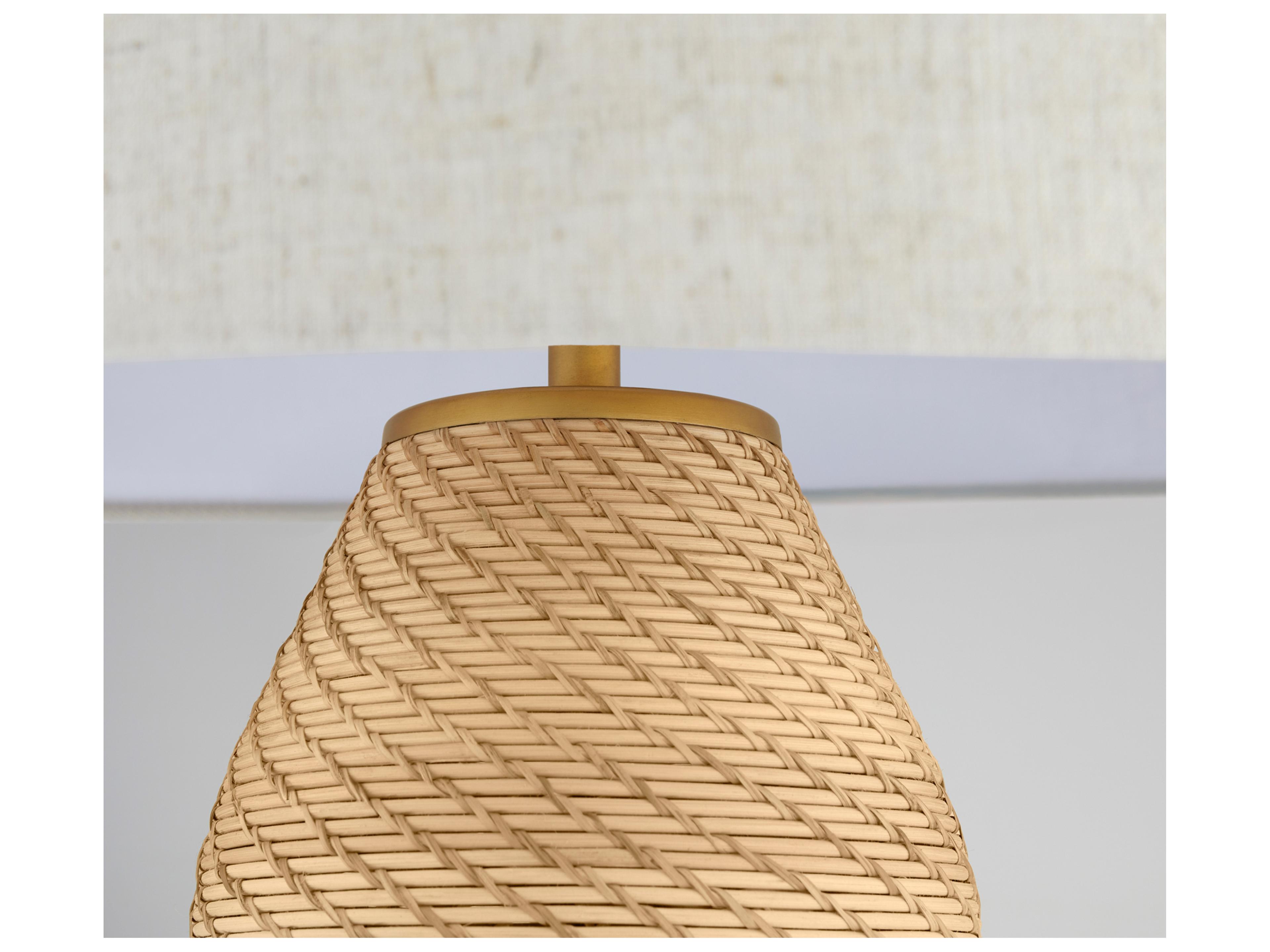 Cyan Design Rotin Natural Antique Brass White Yellow Buffet Lamp