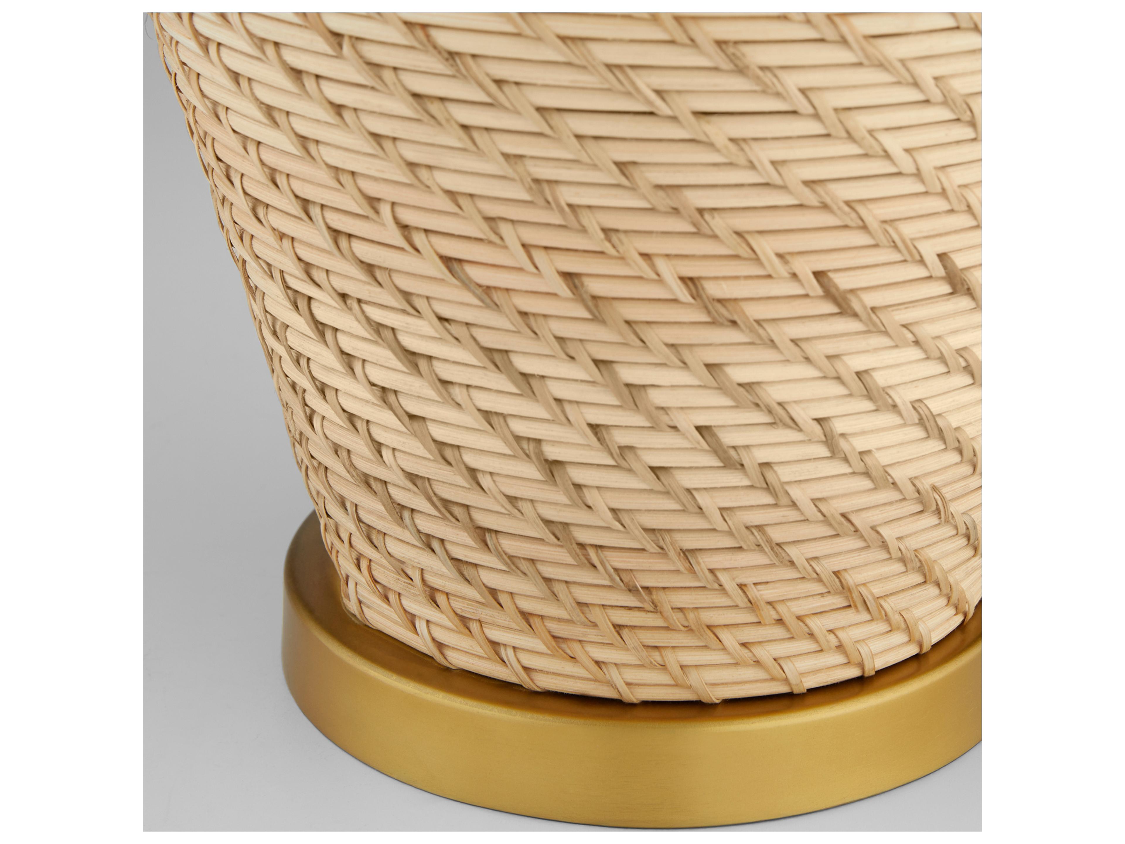 Cyan Design Rotin Natural Antique Brass White Yellow Buffet Lamp