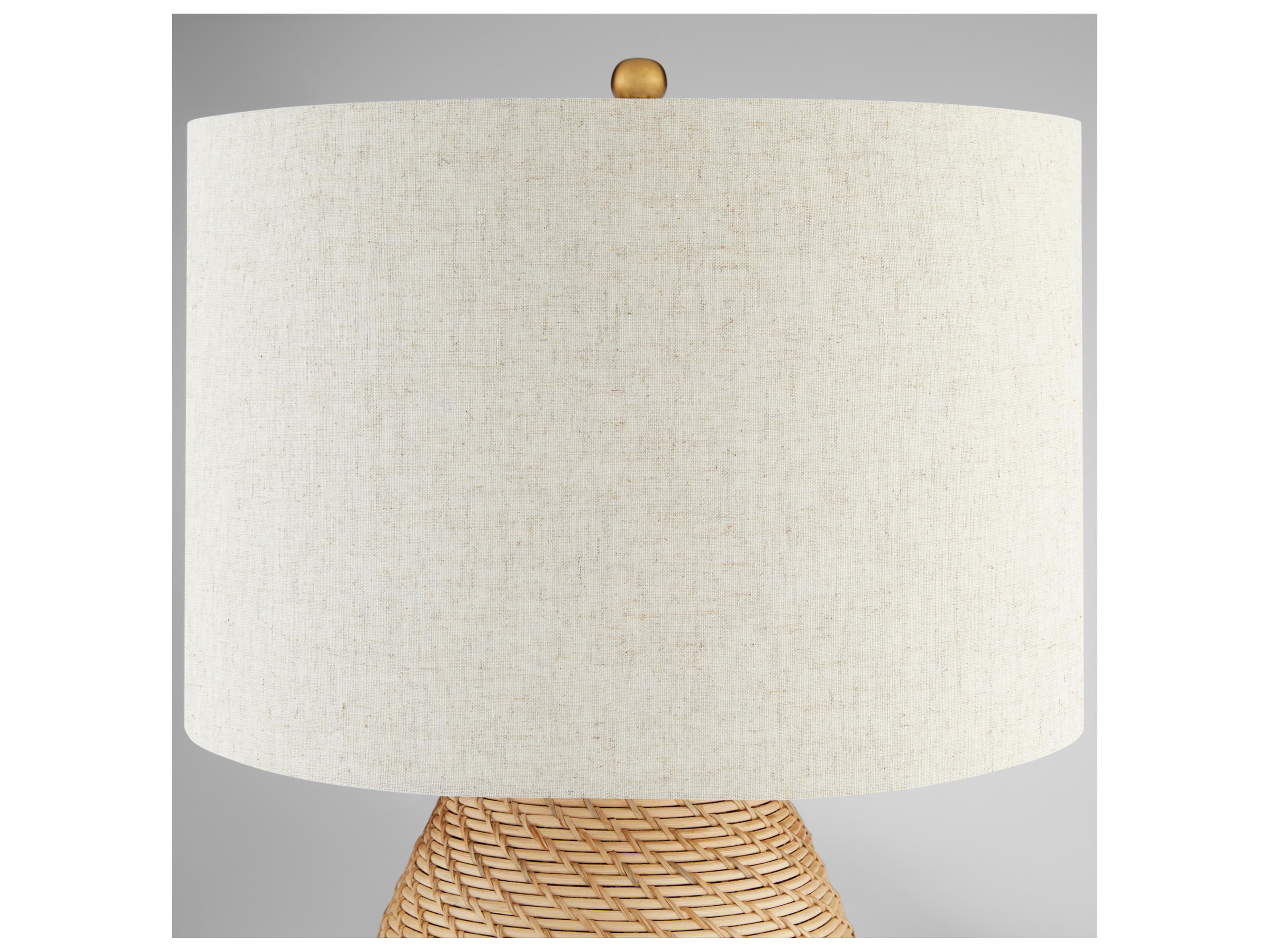 Cyan Design Rotin Natural Antique Brass White Yellow Buffet Lamp