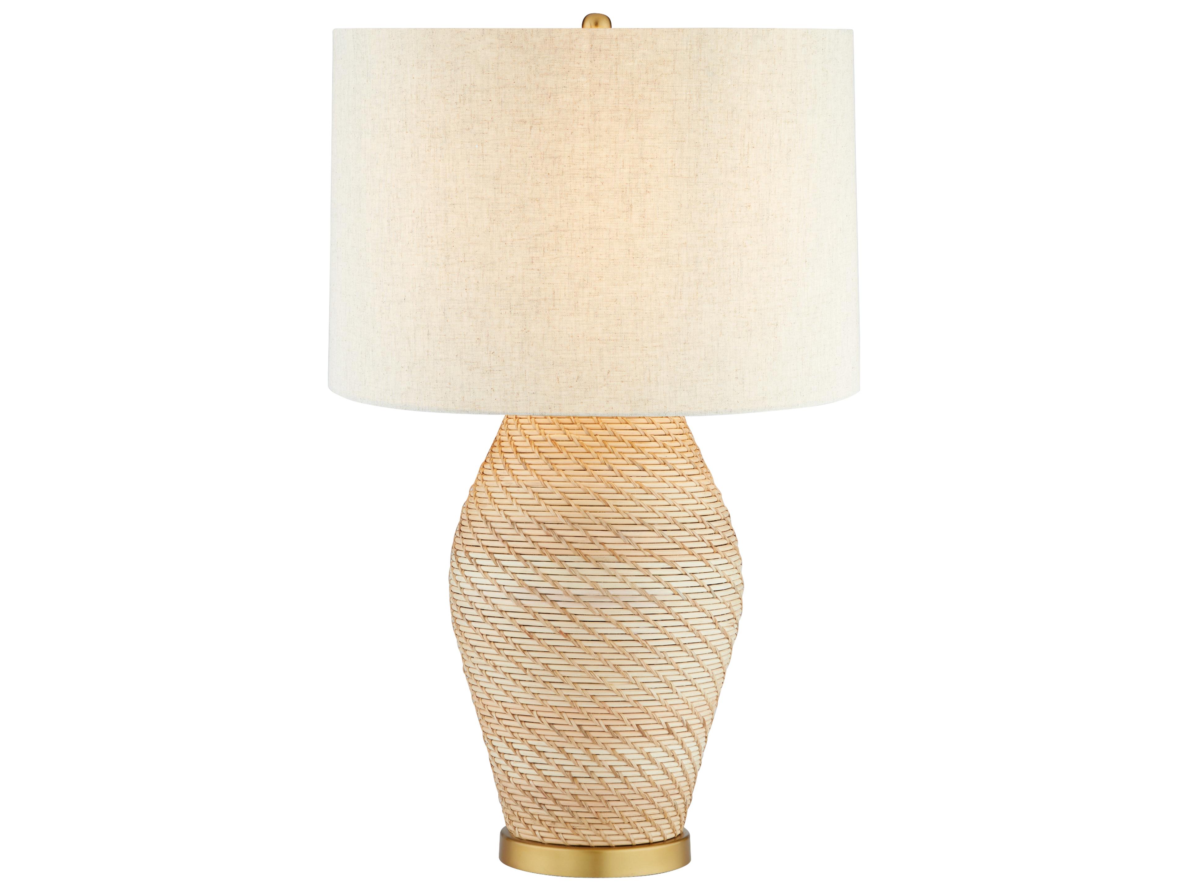 Cyan Design Rotin Natural Antique Brass White Yellow Buffet Lamp