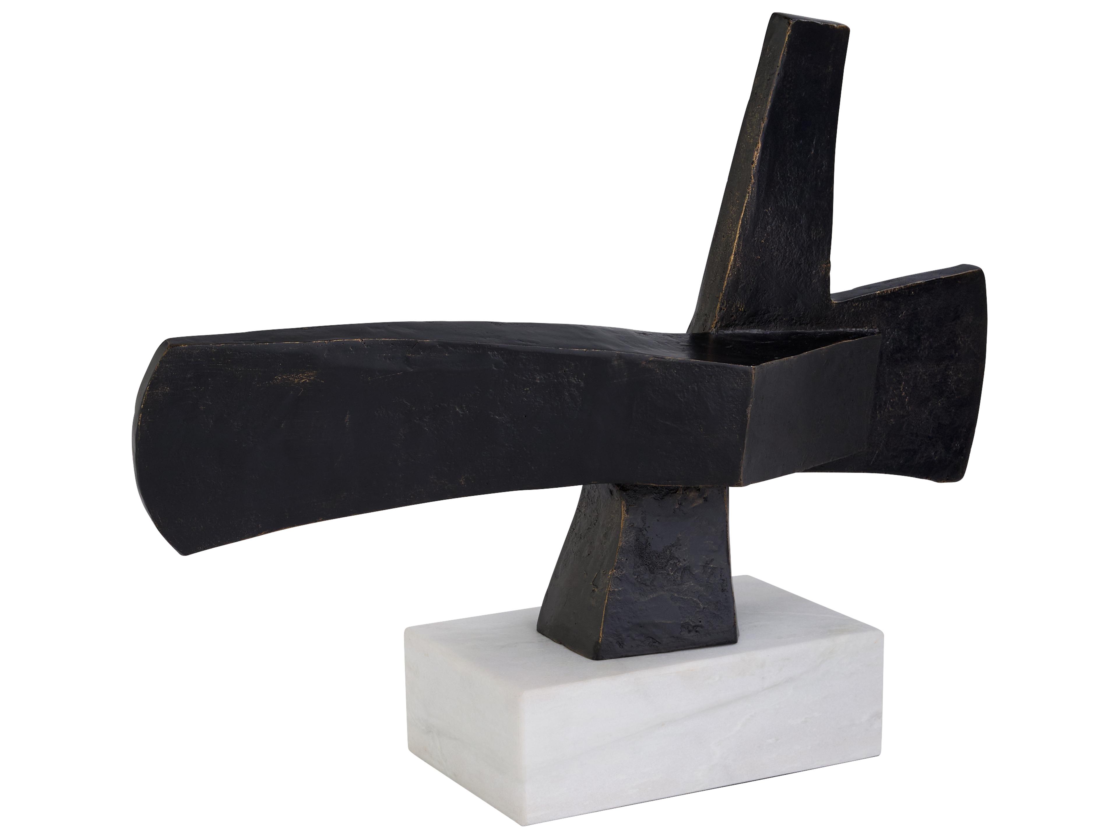 Cyan Design Divergence Rubbed Bronze White Sculpture