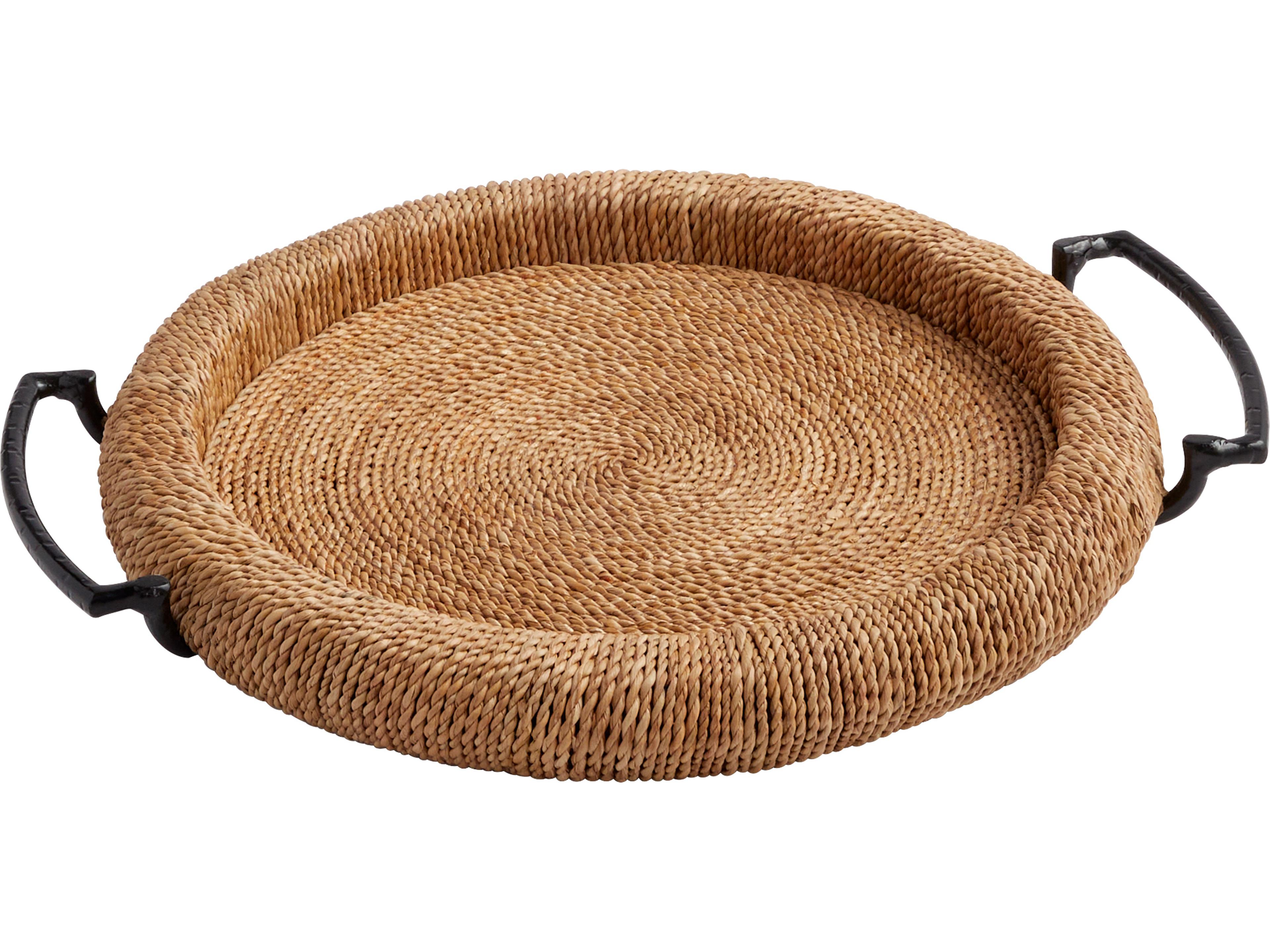 Montego Natural Matte Black Serving Tray