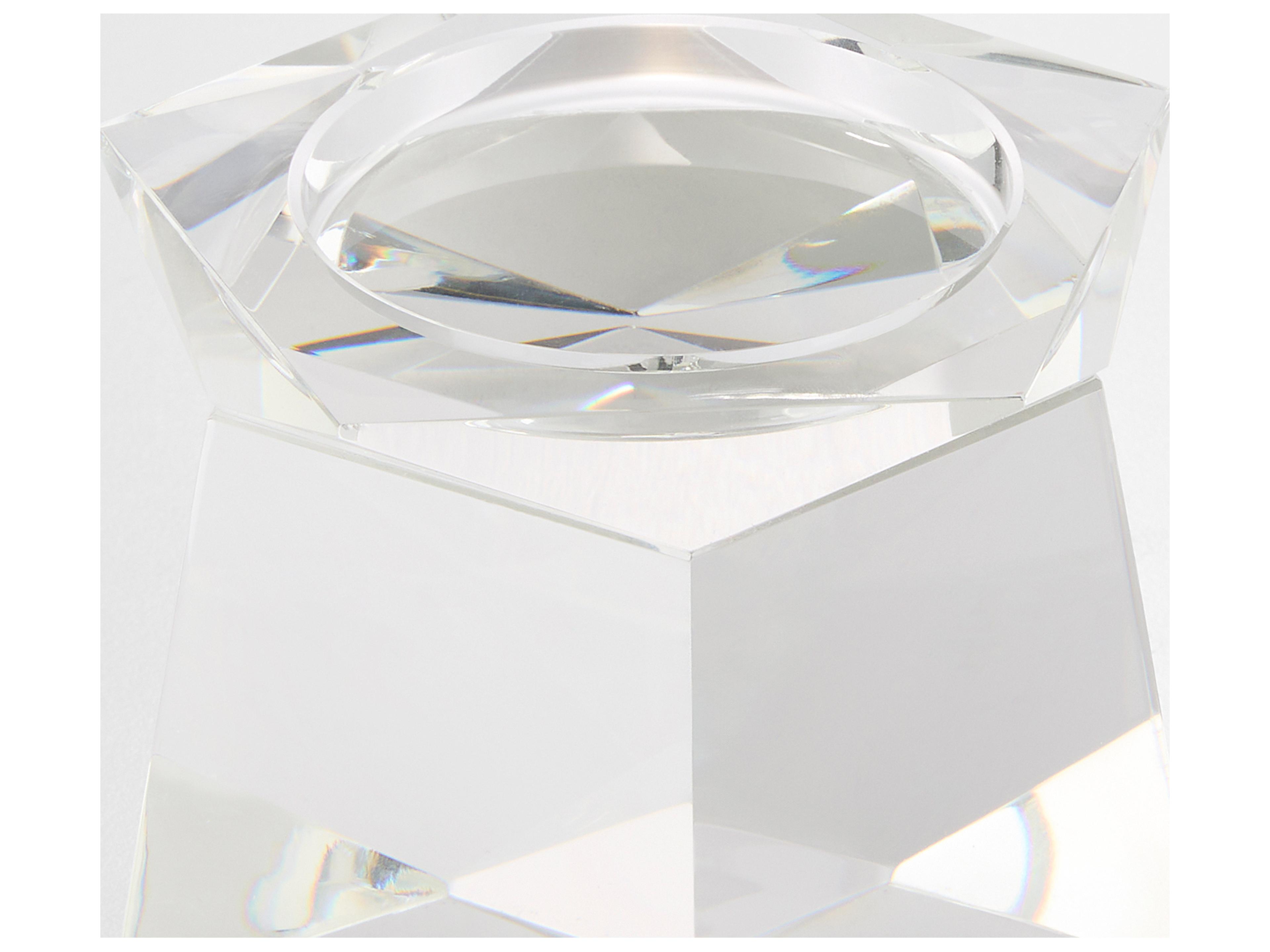 Cyan Design Faceted Pillar Clear Candle Holder