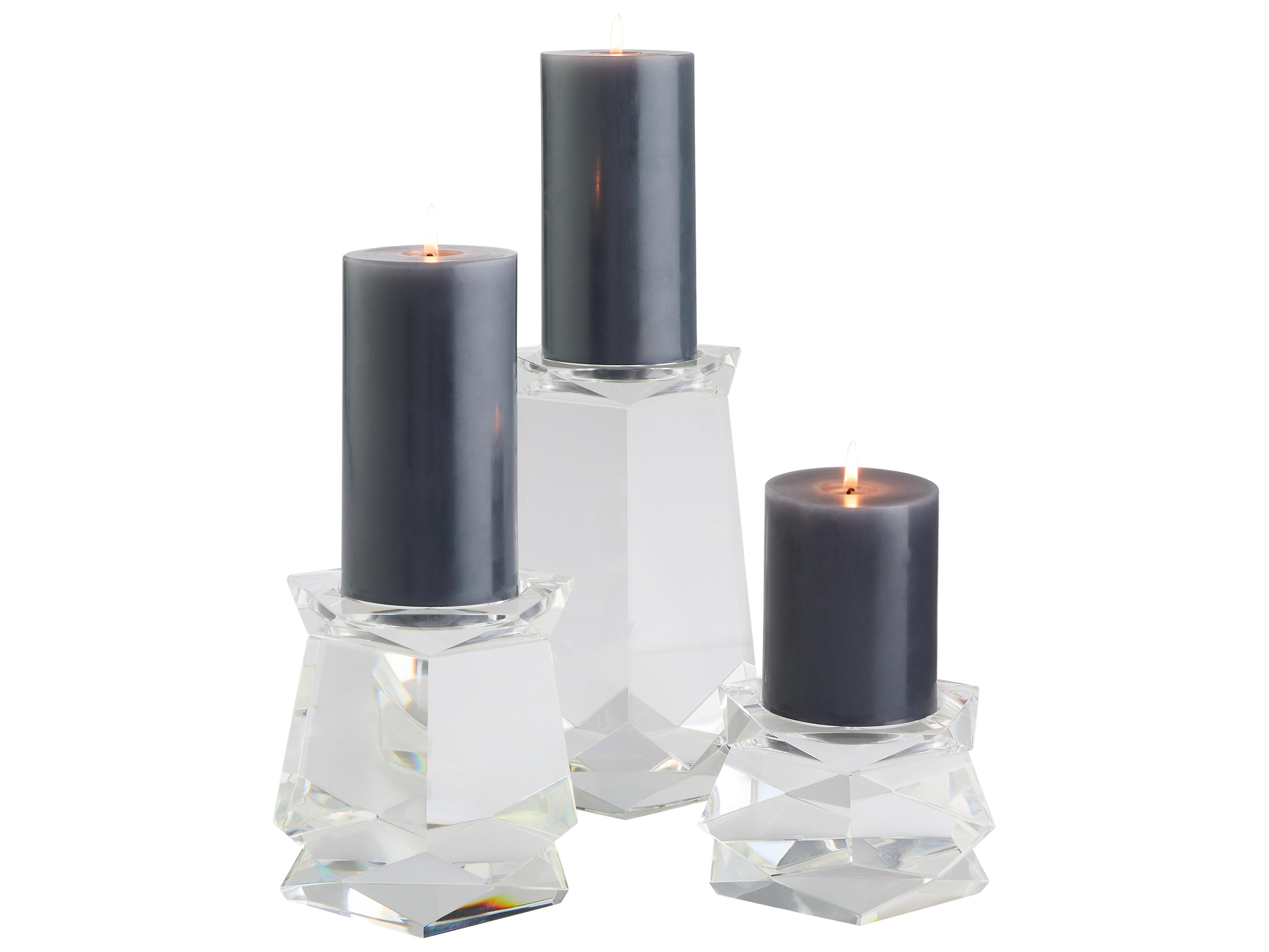 Cyan Design Faceted Pillar Clear Candle Holder