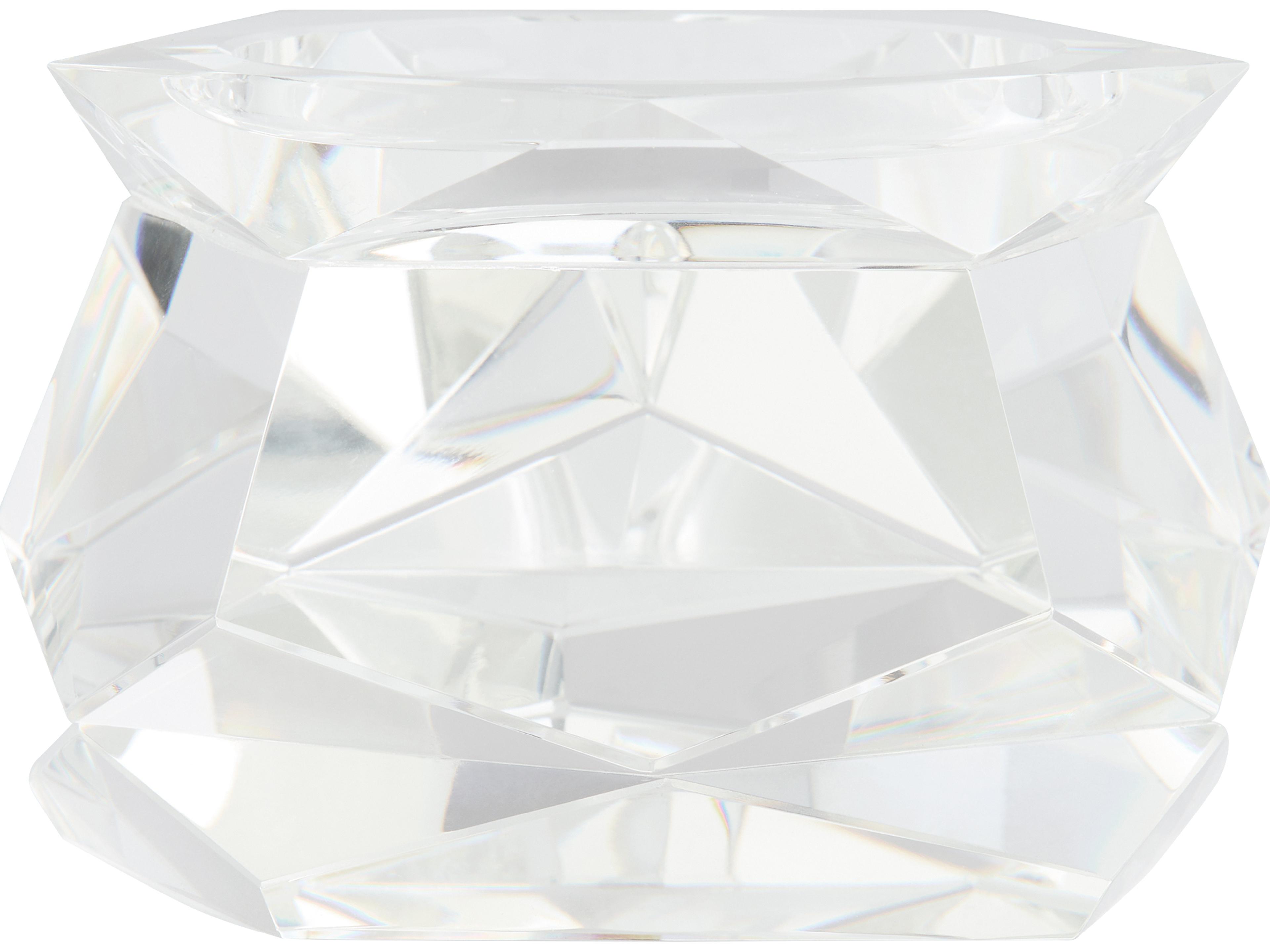 Faceted Pillar Clear Candle Holder