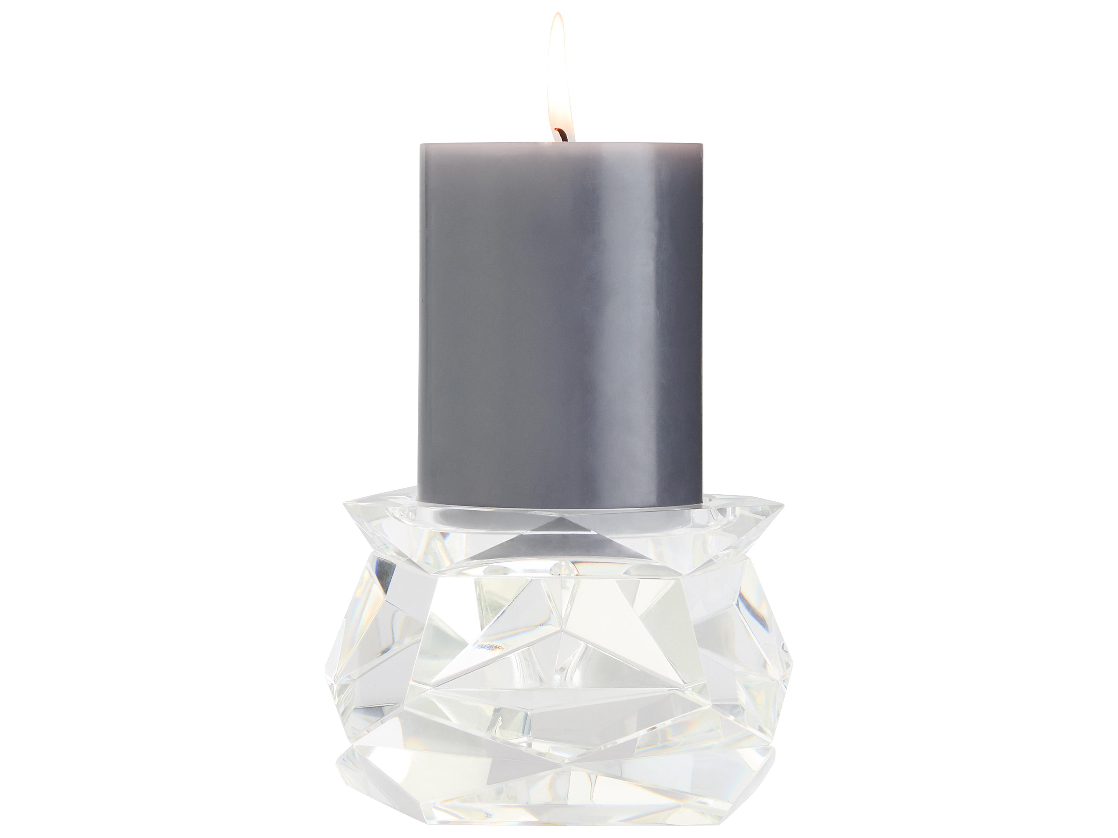 Cyan Design Faceted Pillar Clear Candle Holder