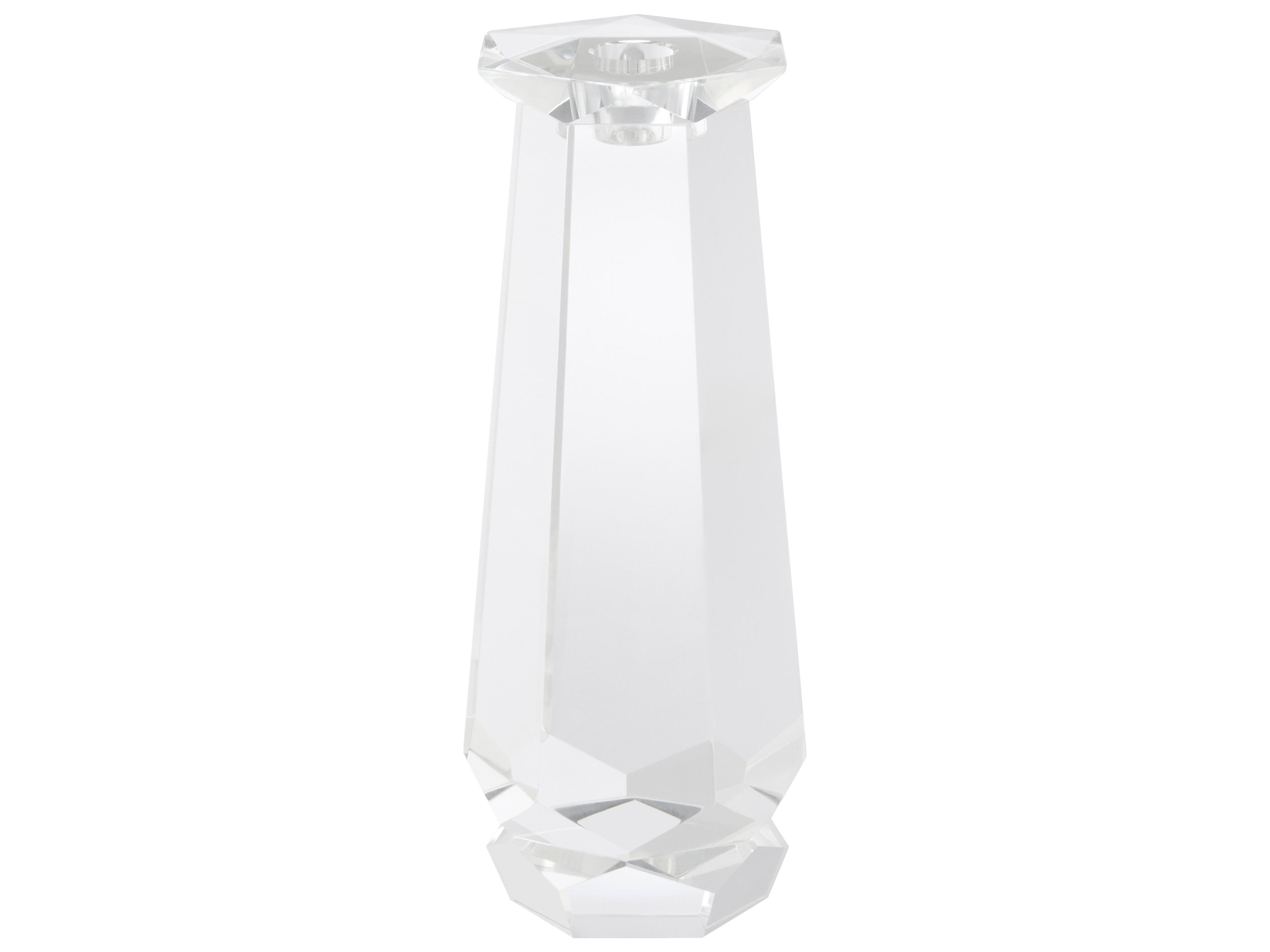 Faceted Clear Candle Holder
