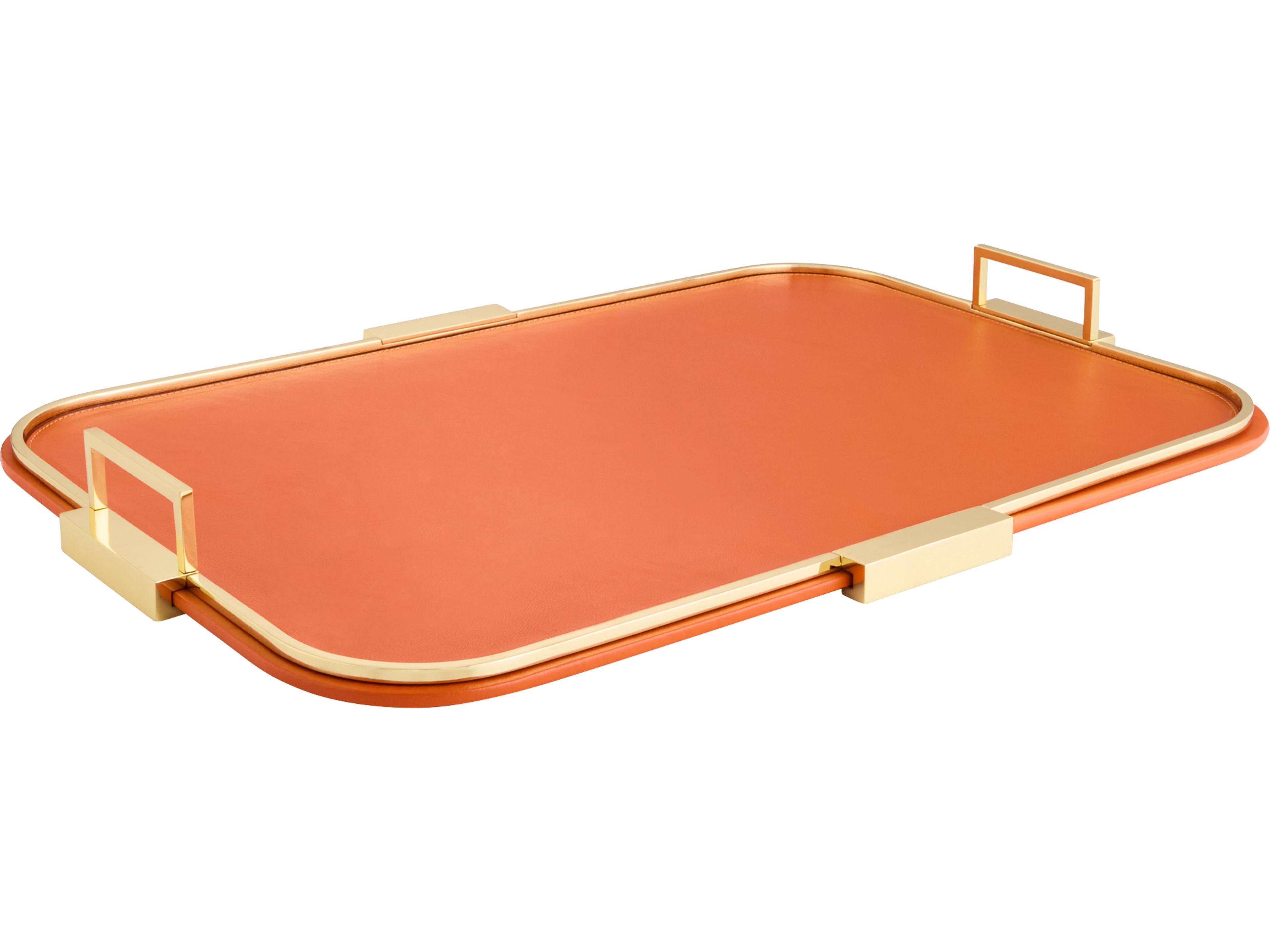 Campaign Orange Brass Serving Tray
