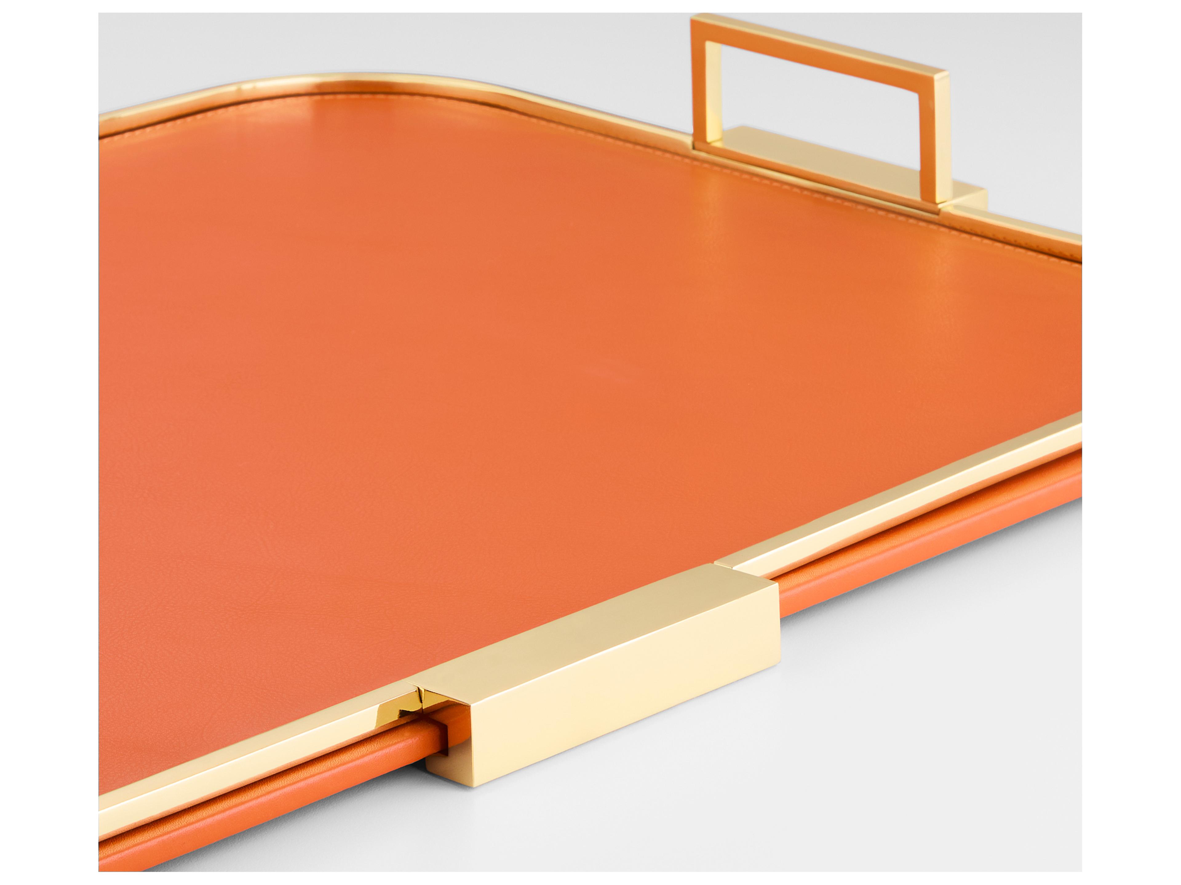 Cyan Design Campaign Orange Brass Serving Tray