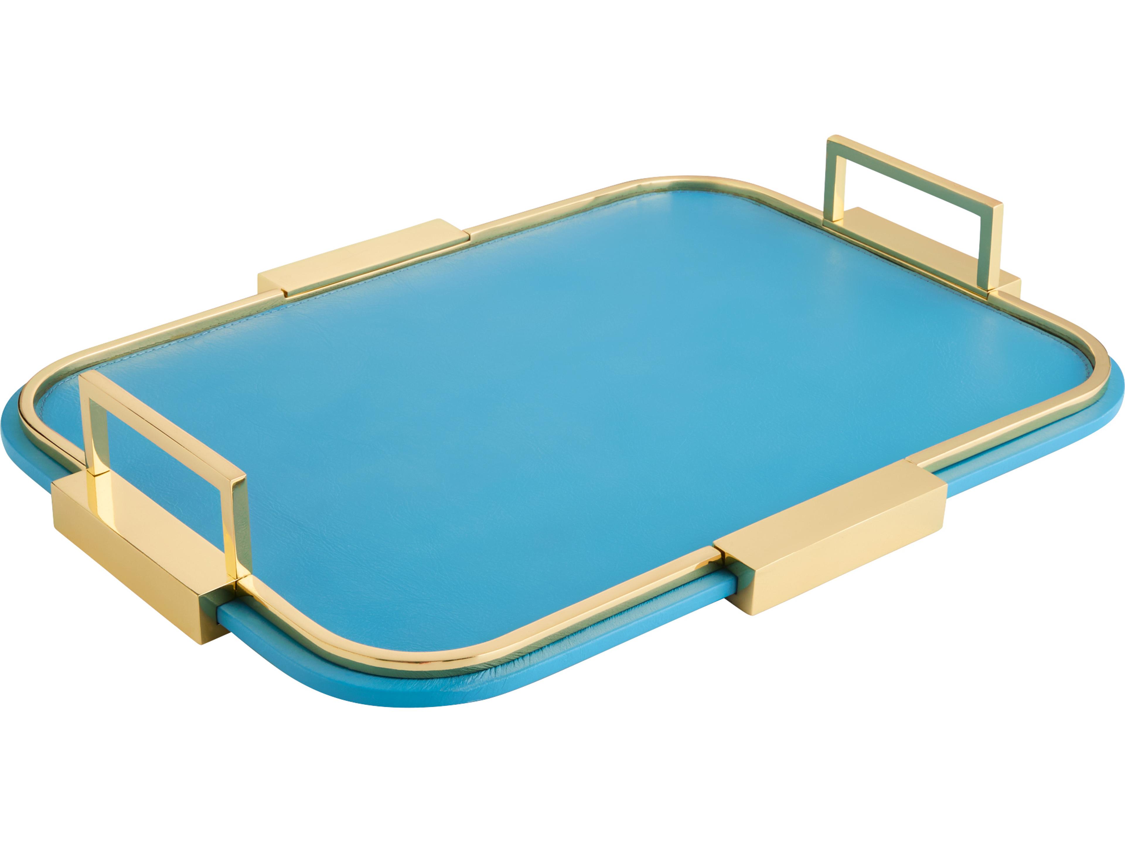 Cyan Design Campaign Blue Brass Serving Tray