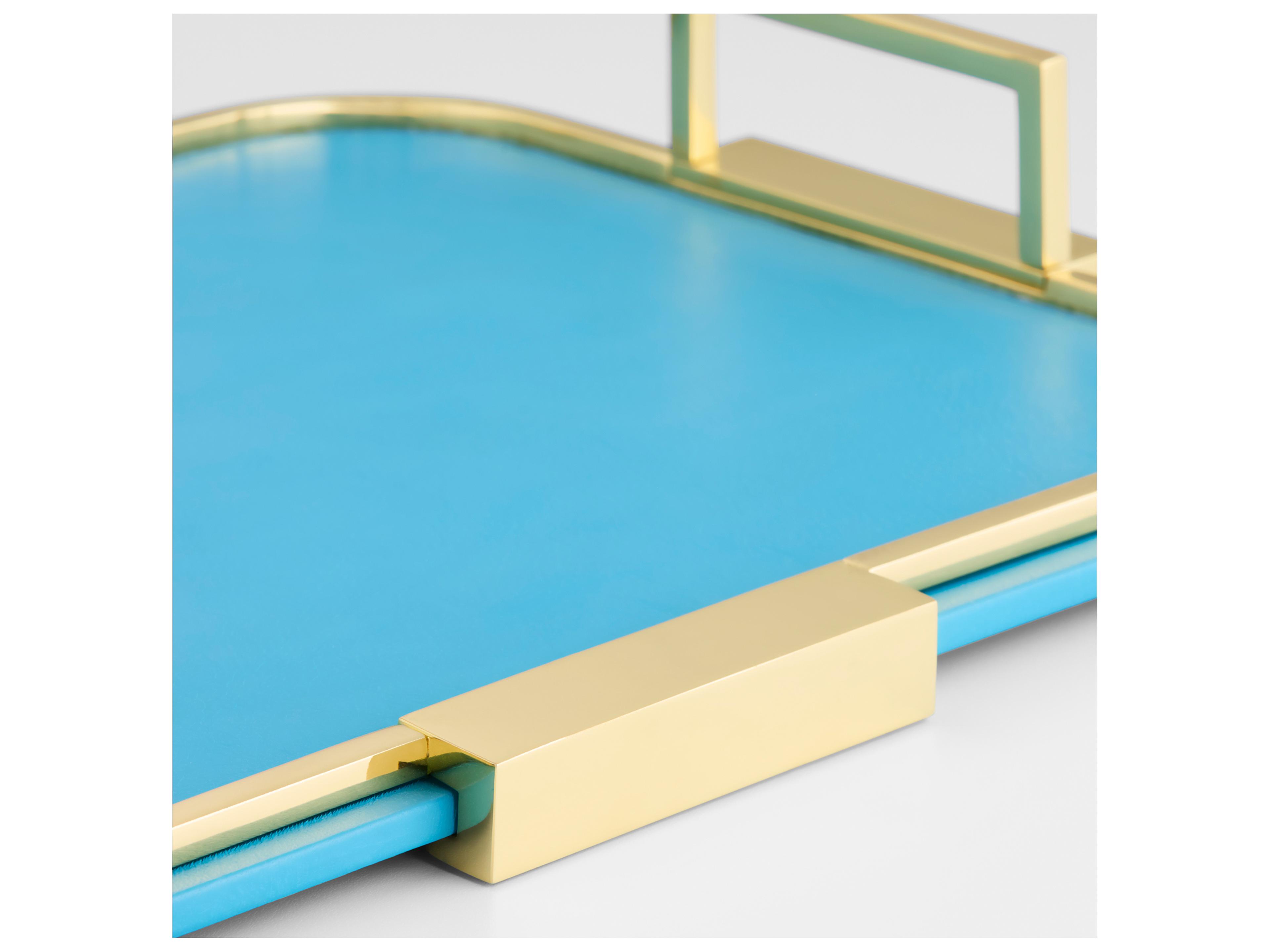 Cyan Design Campaign Blue Brass Serving Tray