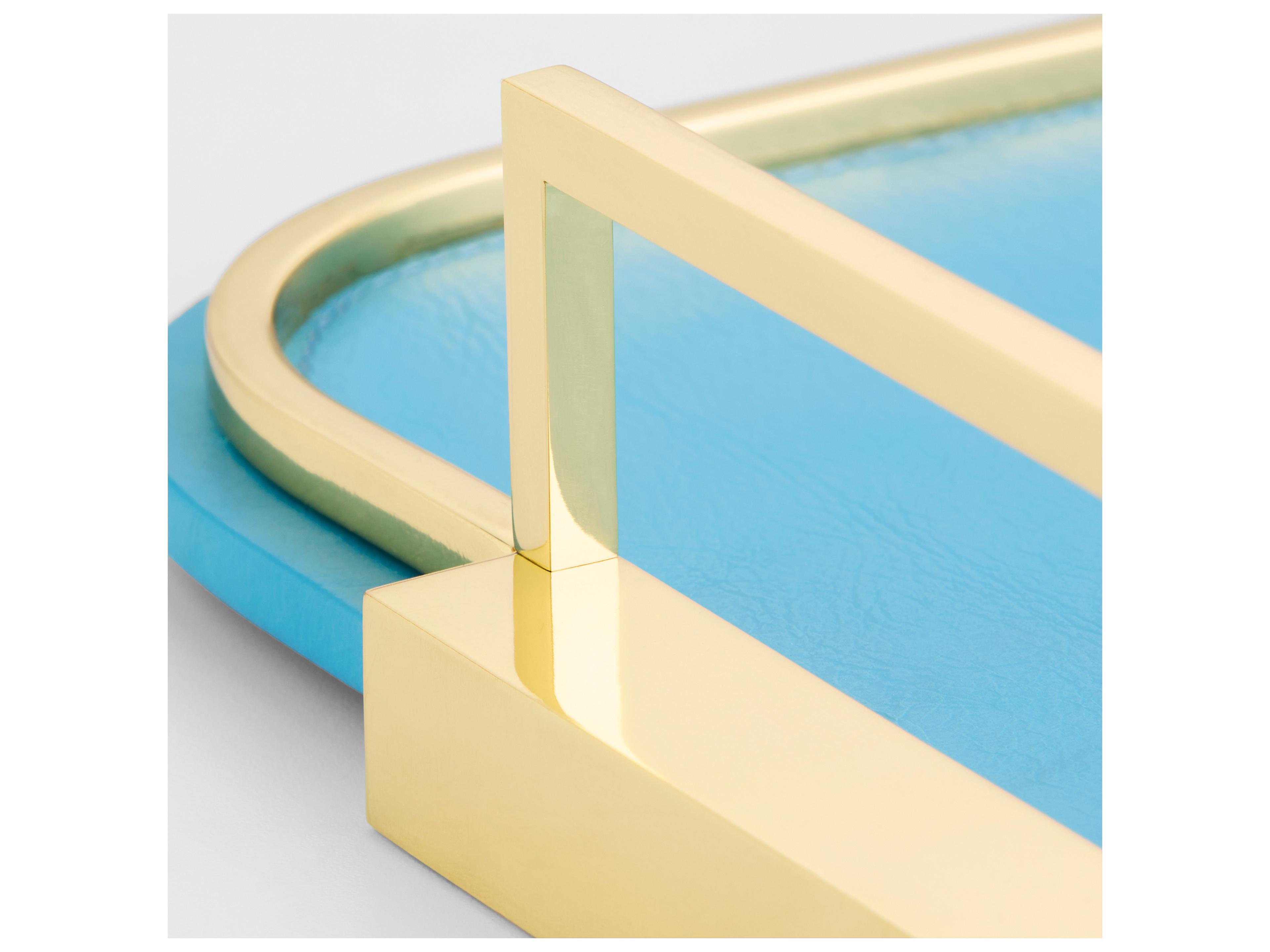 Cyan Design Campaign Blue Brass Serving Tray