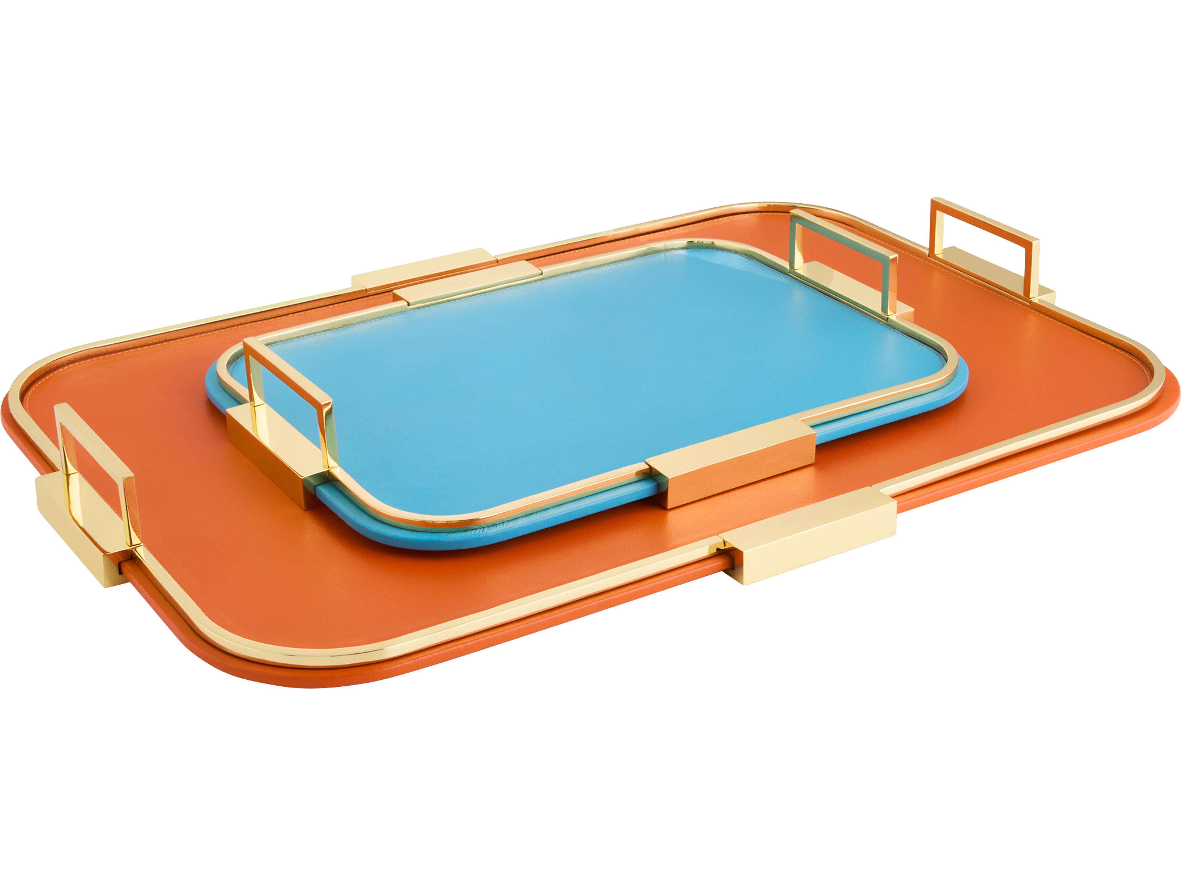 Cyan Design Campaign Blue Brass Serving Tray