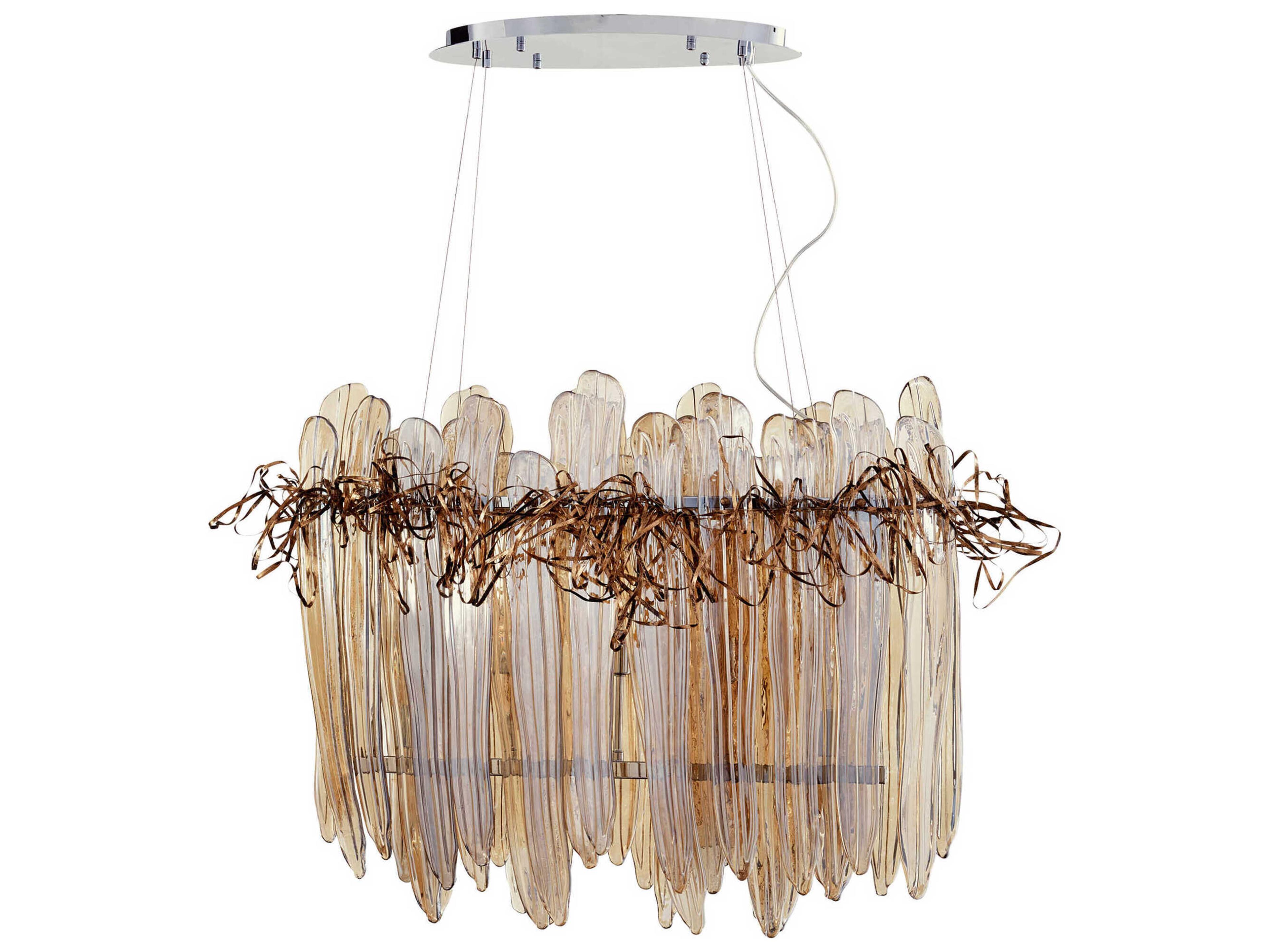 Cyan Design 5-Light Chrome Copper Glass Island Pendant