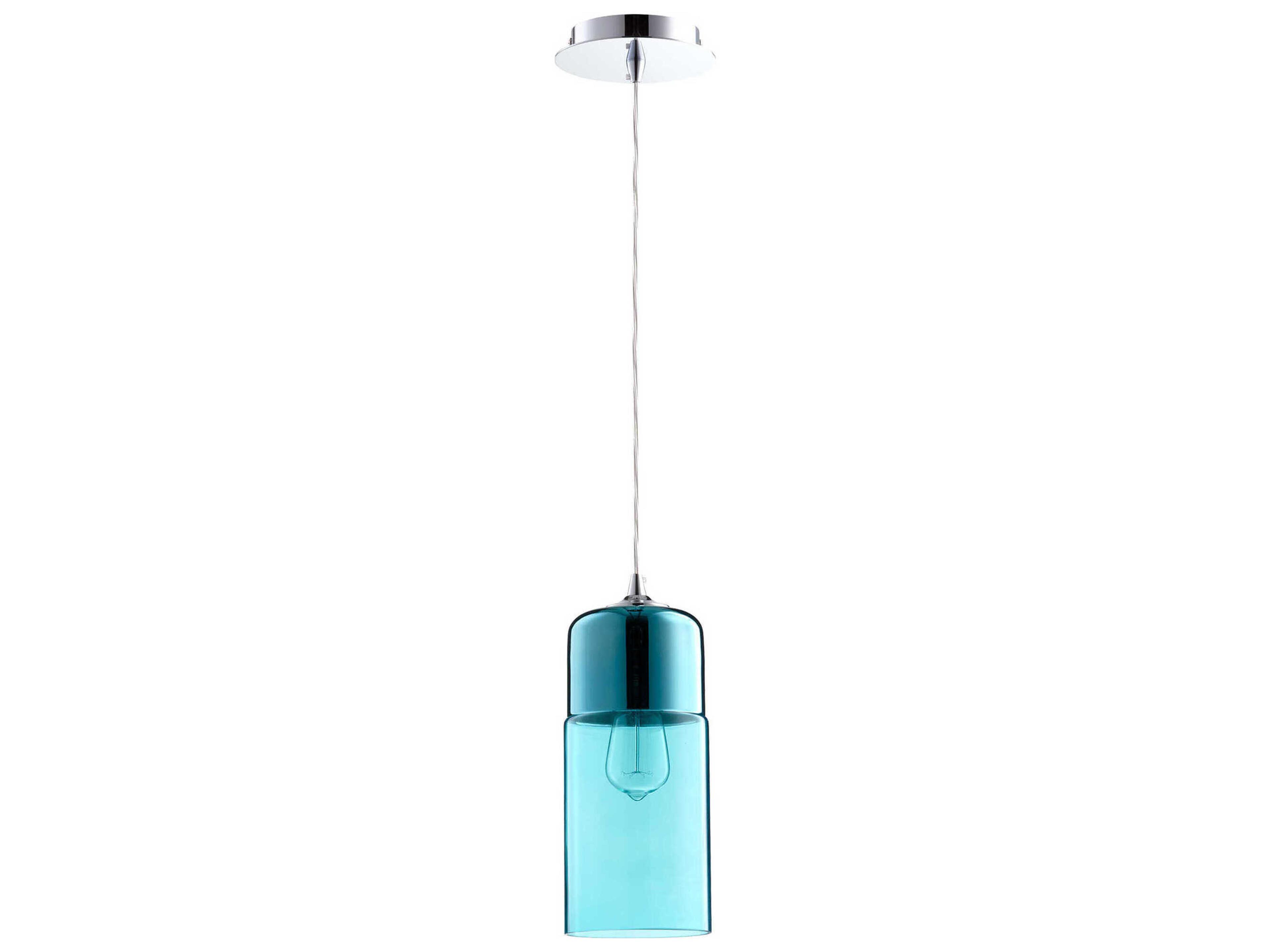 Cyan Design 1-Light Chrome Glass Cylinder Mini Pendant