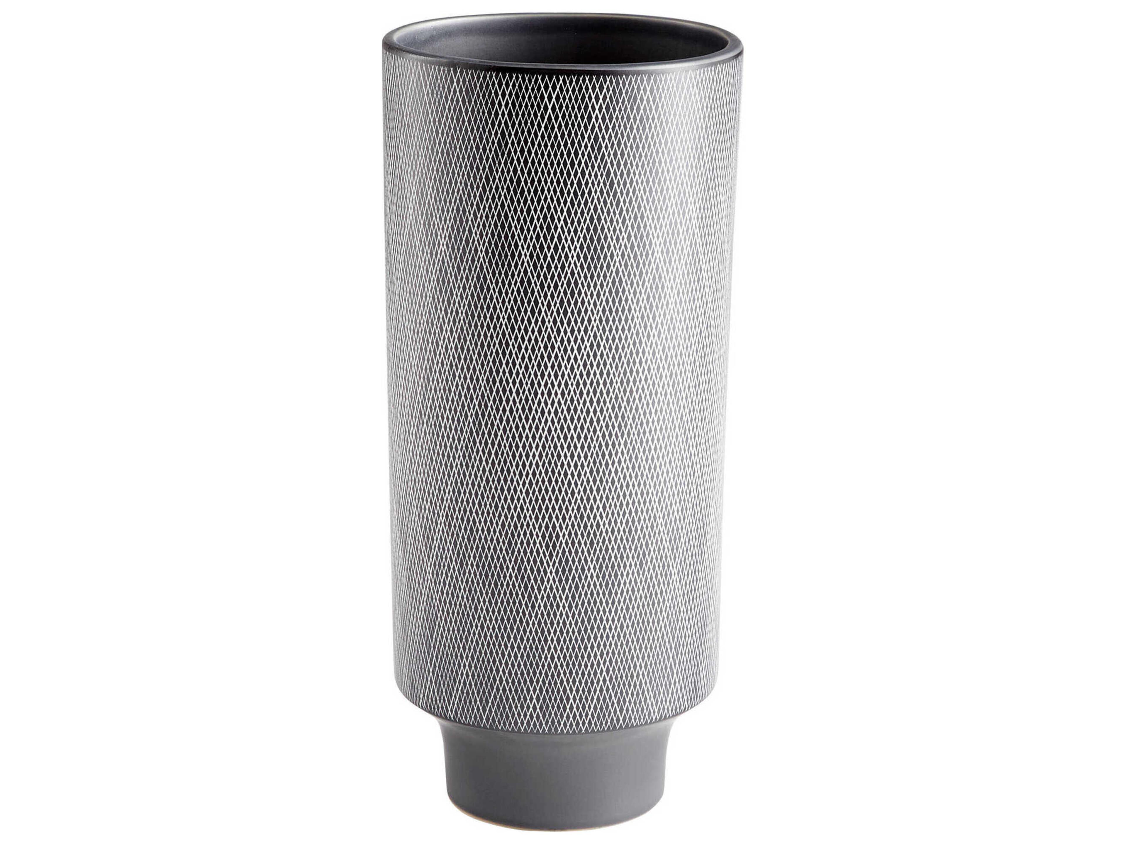 San Leandro Matt Grey / White Vase
