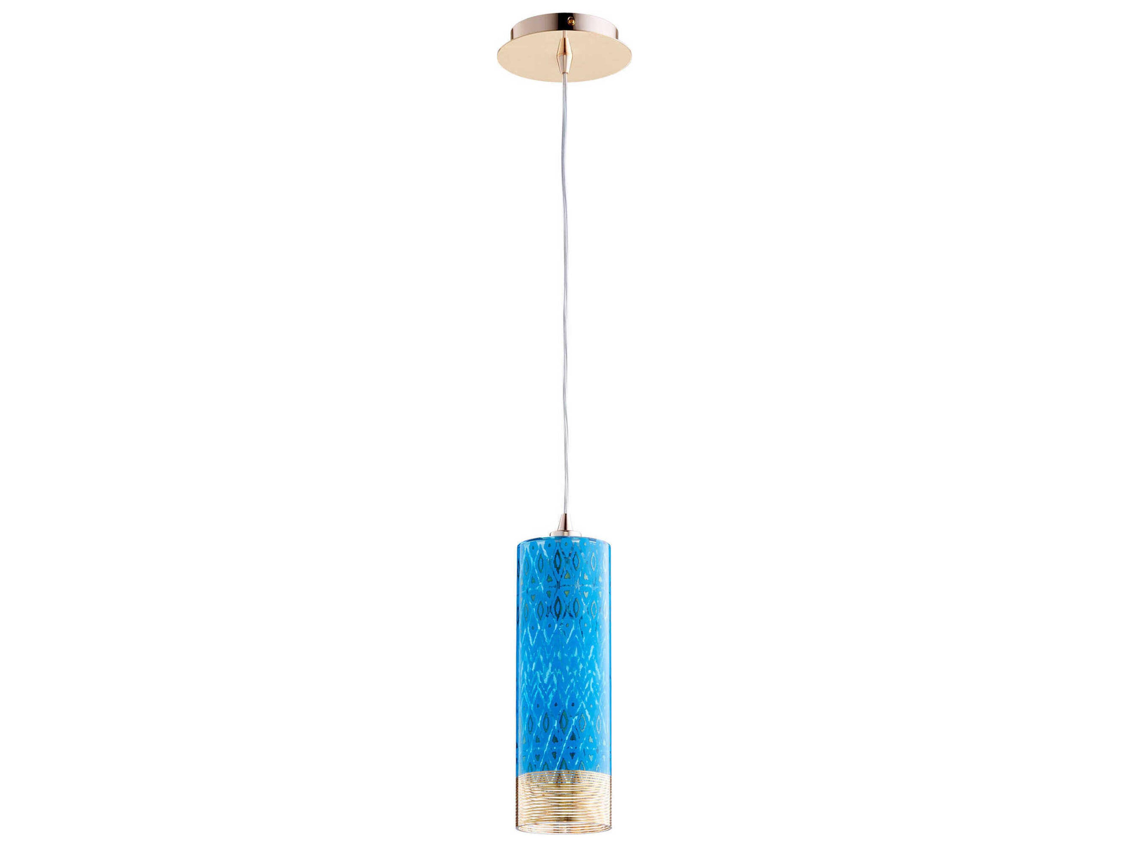Cyan Design 1-Light Gold Glass Cylinder Mini Pendant