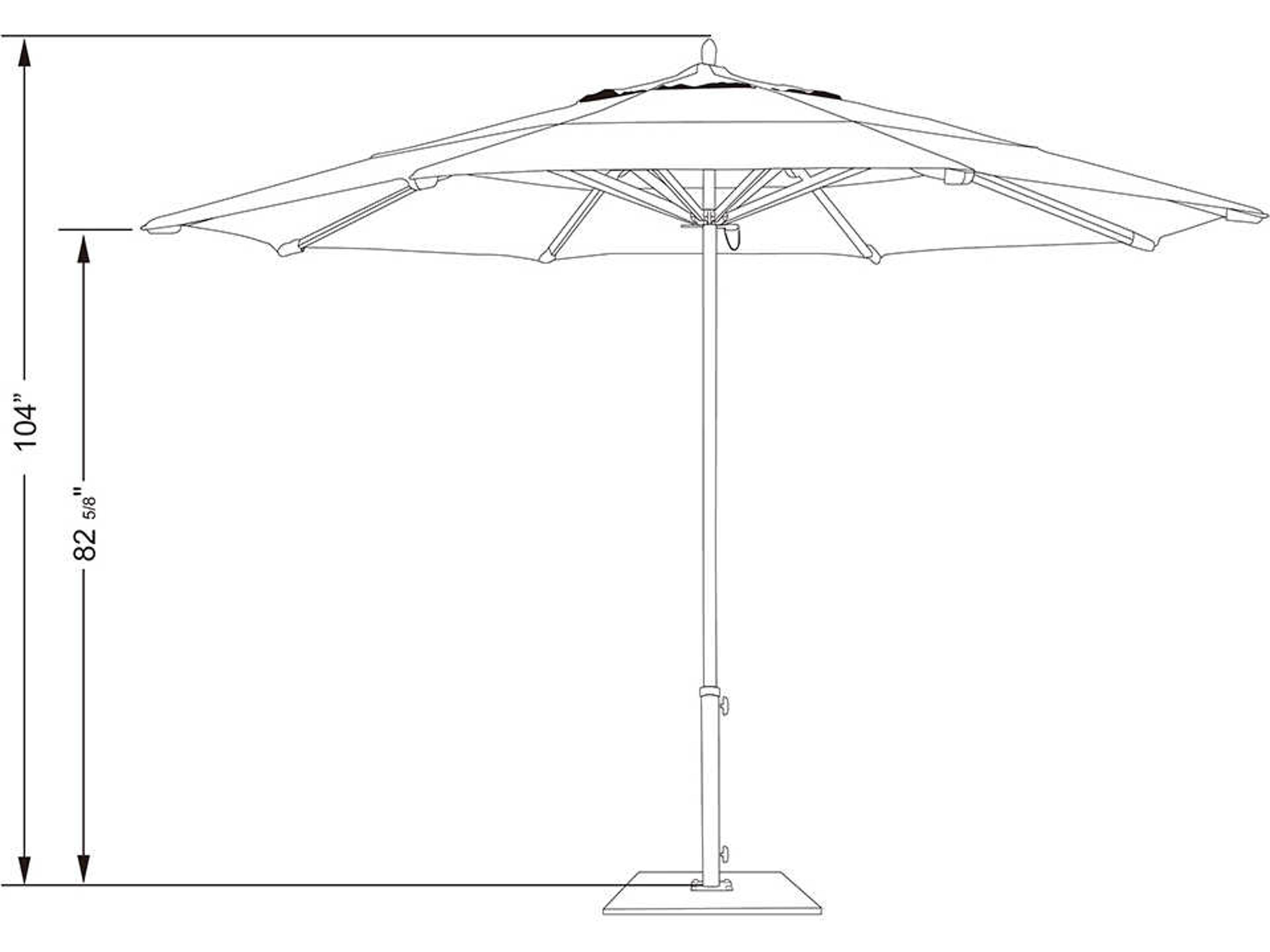 California Patio Umbrella Custom Rodeo Series 11 Foot Octagon Market Aluminum Patio Umbrella with Push Lift System