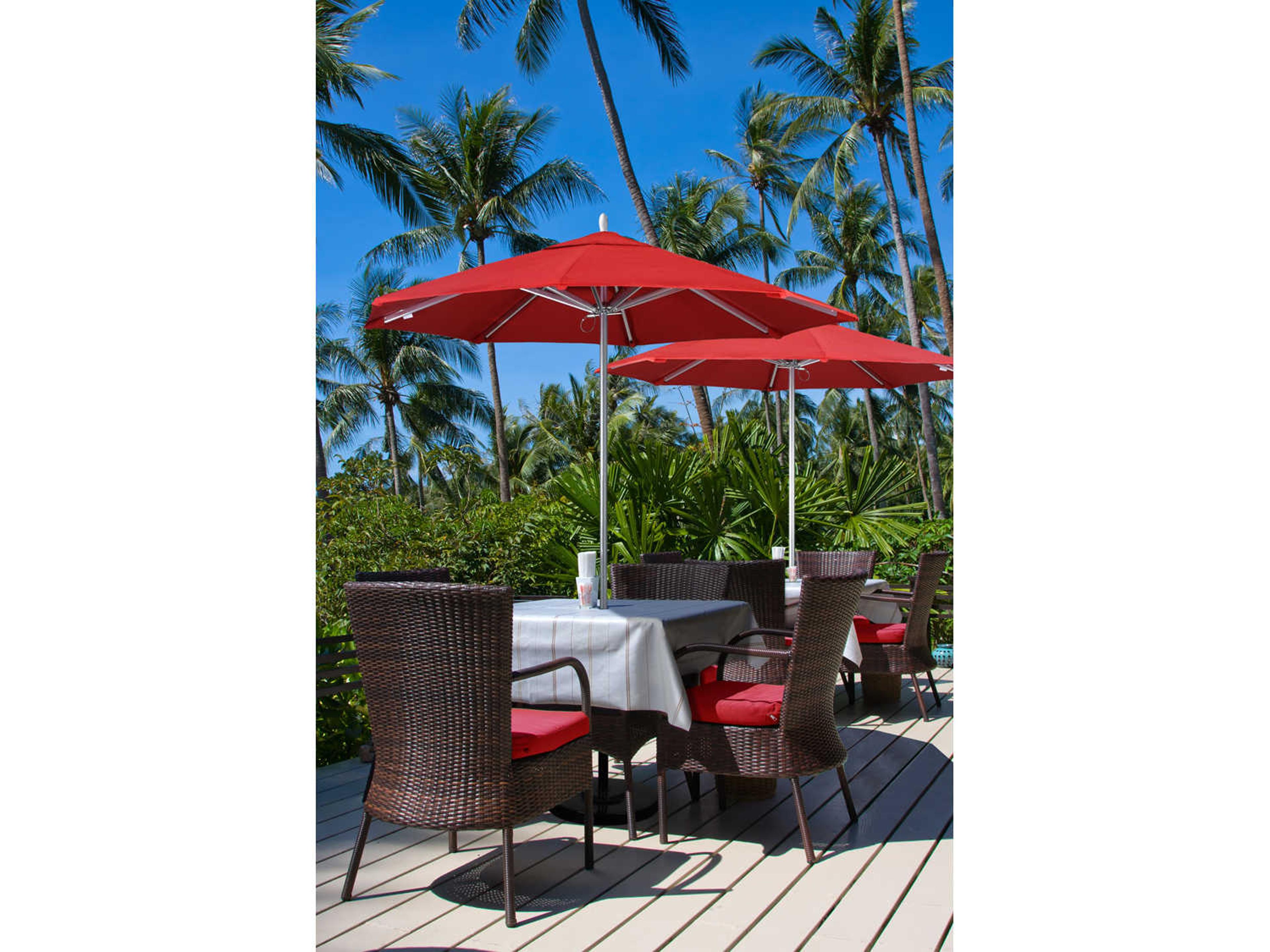 California Patio Umbrella Custom Rodeo Series 7.5 Foot Octagon Market Aluminum Patio Umbrella with Push Lift System