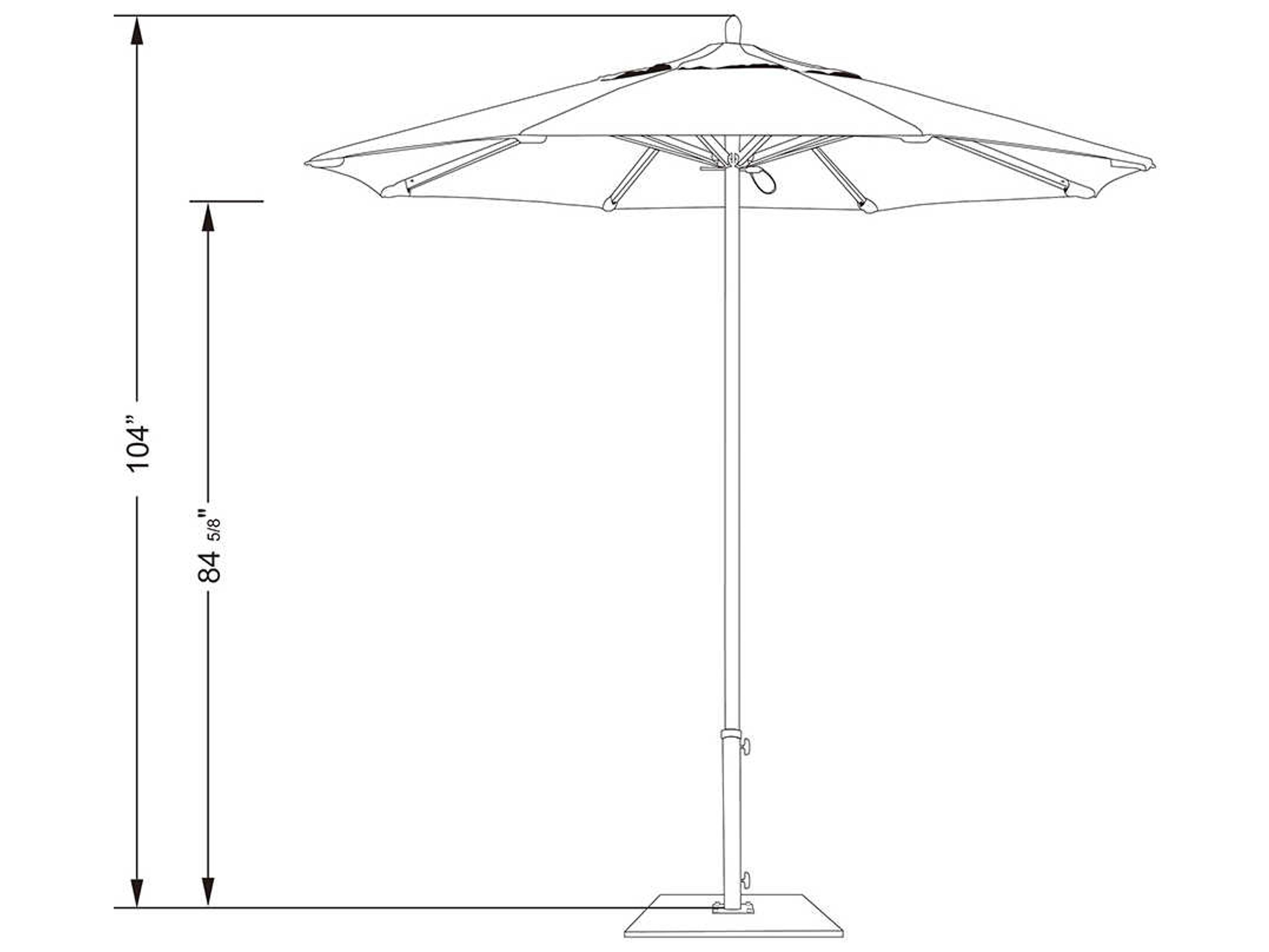 California Patio Umbrella Custom Rodeo Series 7.5 Foot Octagon Market Aluminum Patio Umbrella with Push Lift System